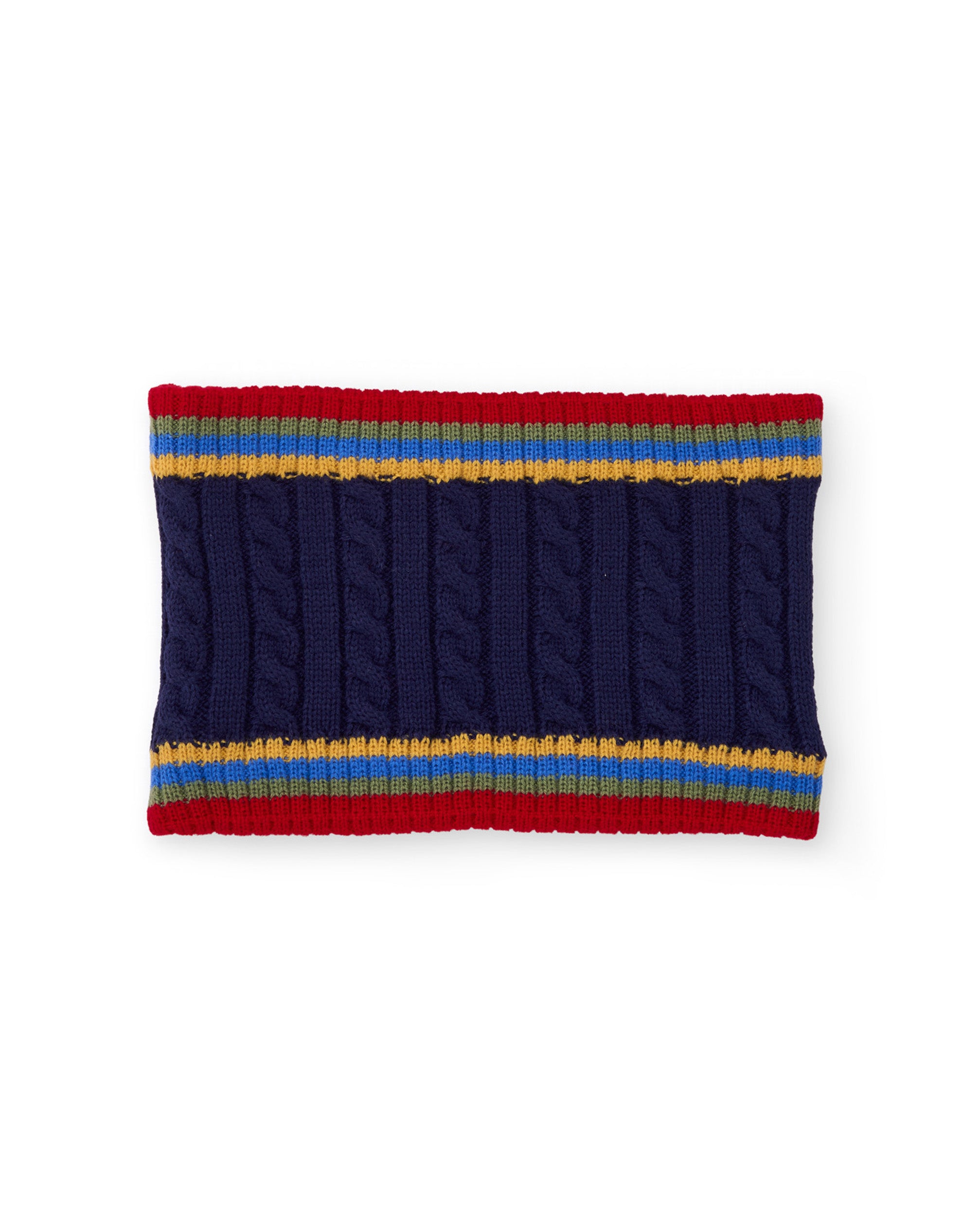 Braga de cuello de niño de tricot con diseño trenzado