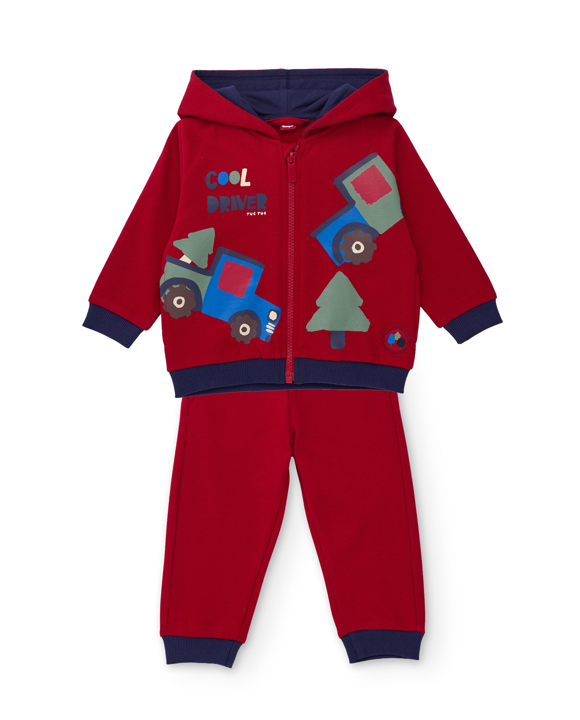 Conjunto de niño de felpa con sudadera de capucha y cremallera