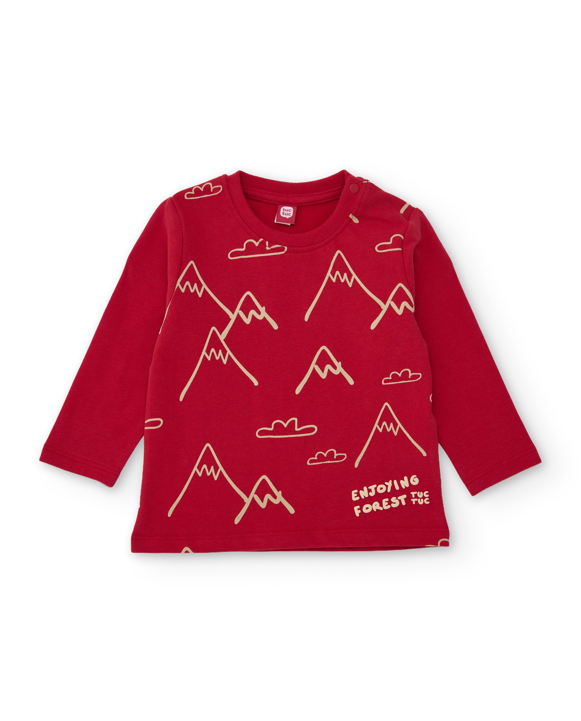 Camiseta de niño de punto con estampado de montañas