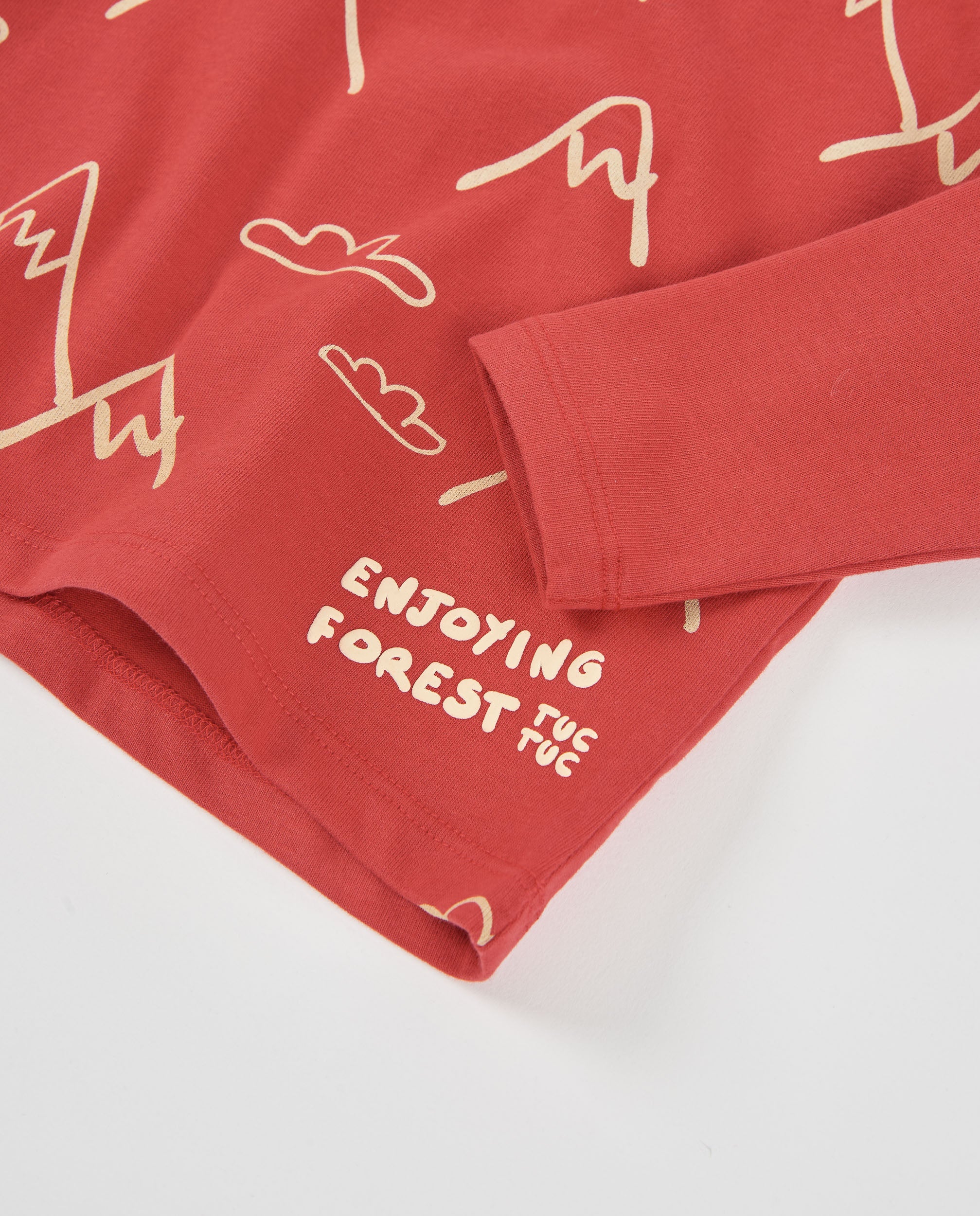 Camiseta de niño de punto con estampado de montañas