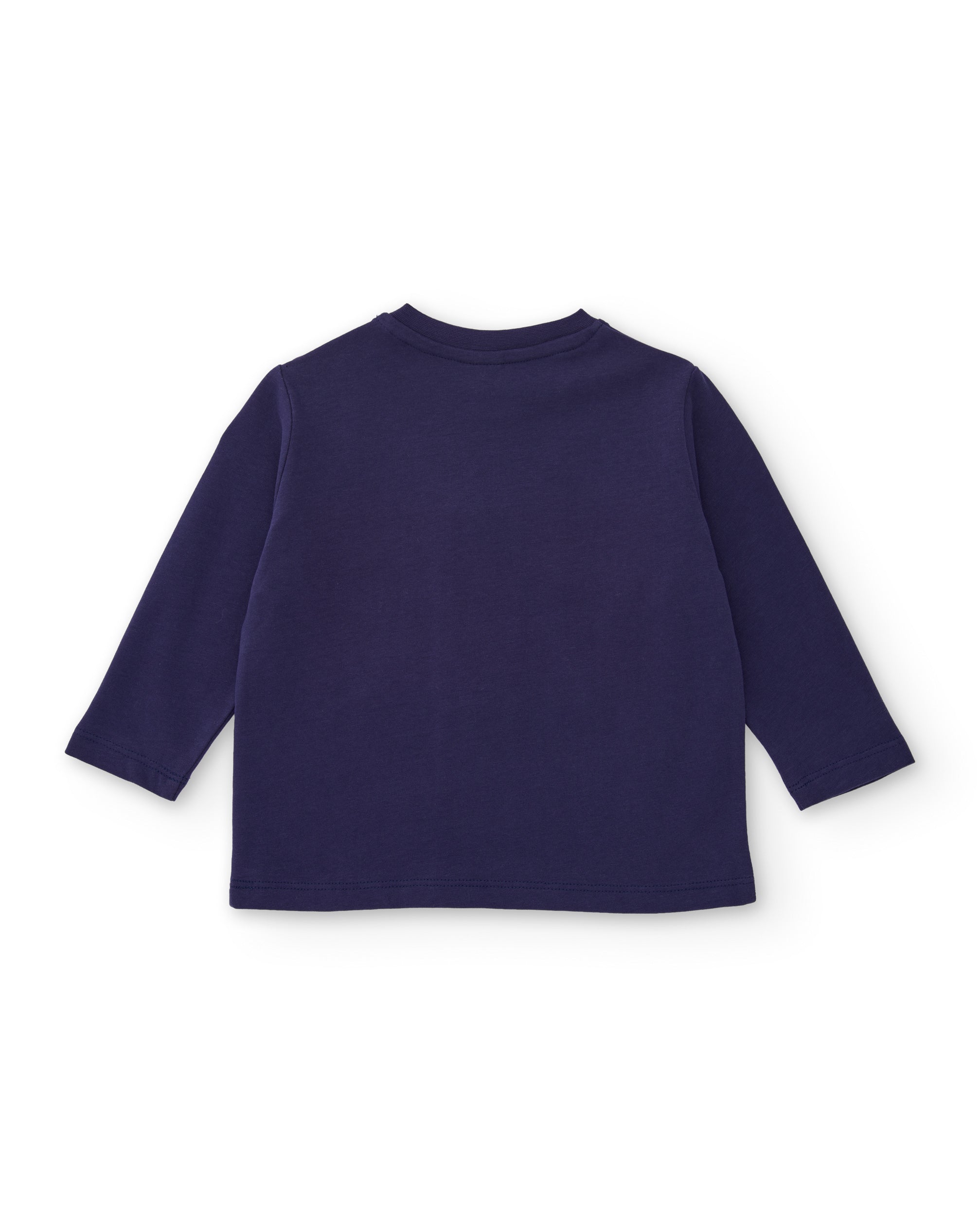 Camiseta de niño de punto con estampado y cremallera decorativa