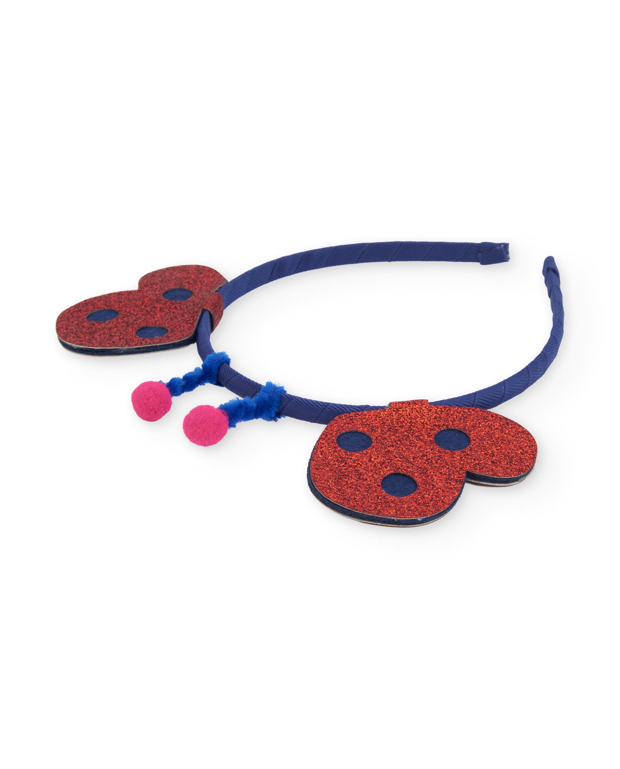 Diadema de niña con antenas y diseño de mariquita
