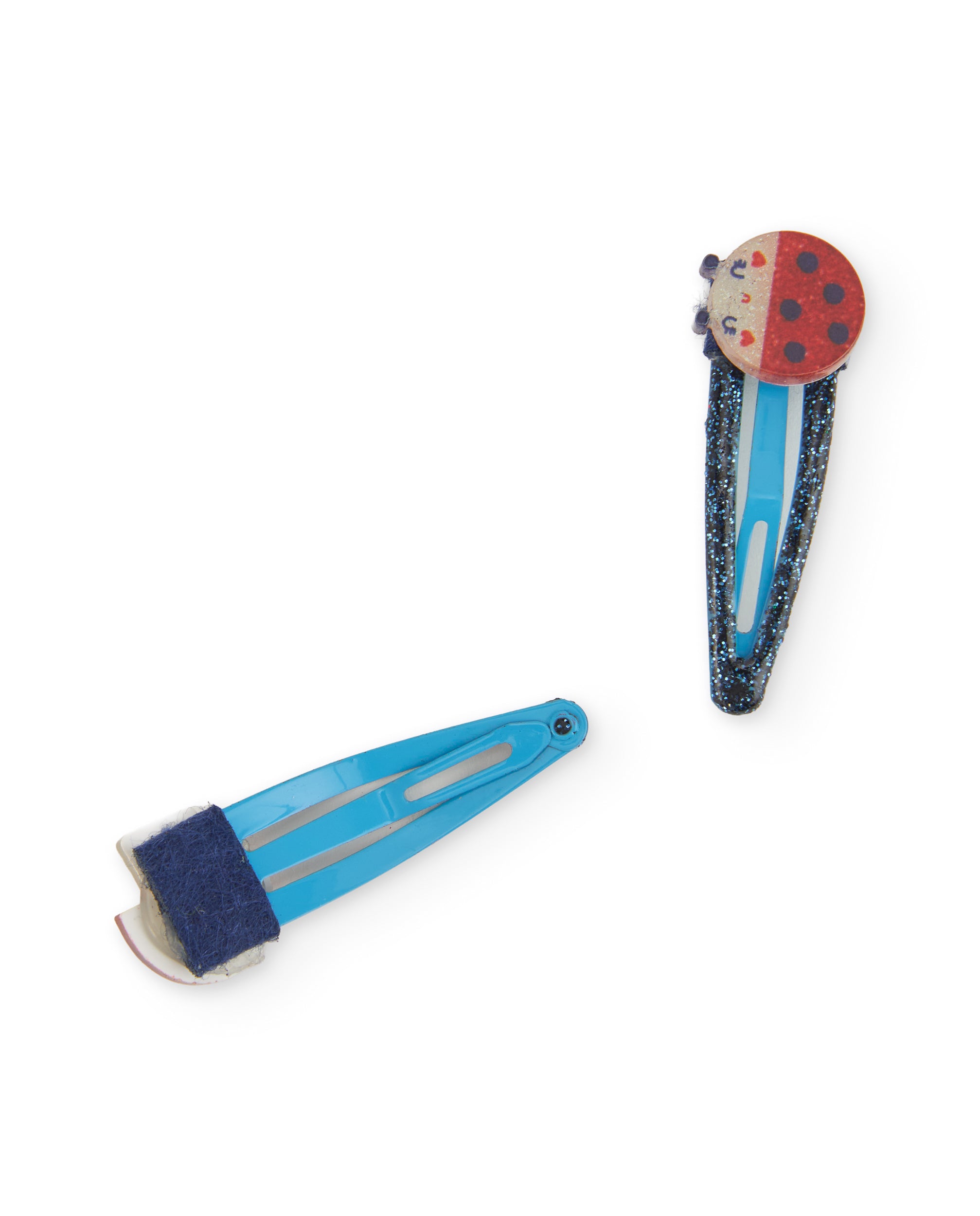 Clips de pelo de niña con diseño de mariquita y acabado brillante