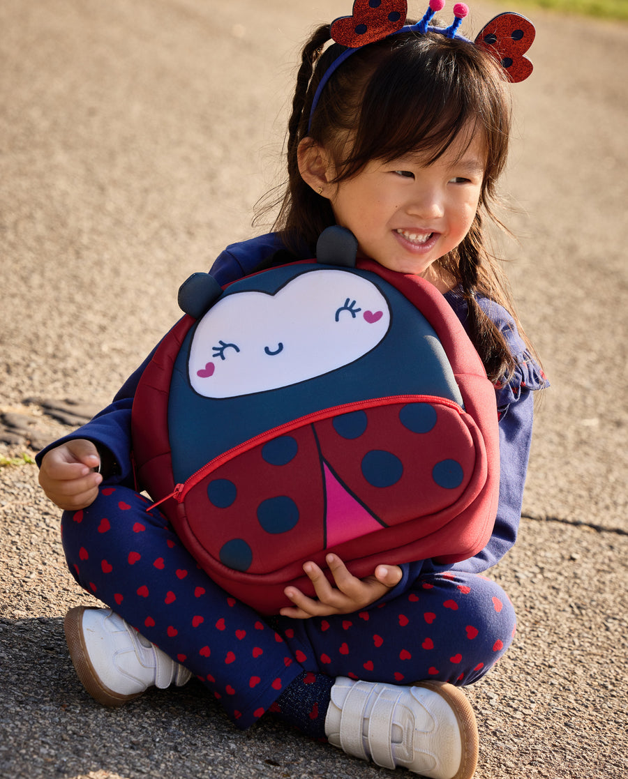 Girl's backpack with ladybird design and durable materials