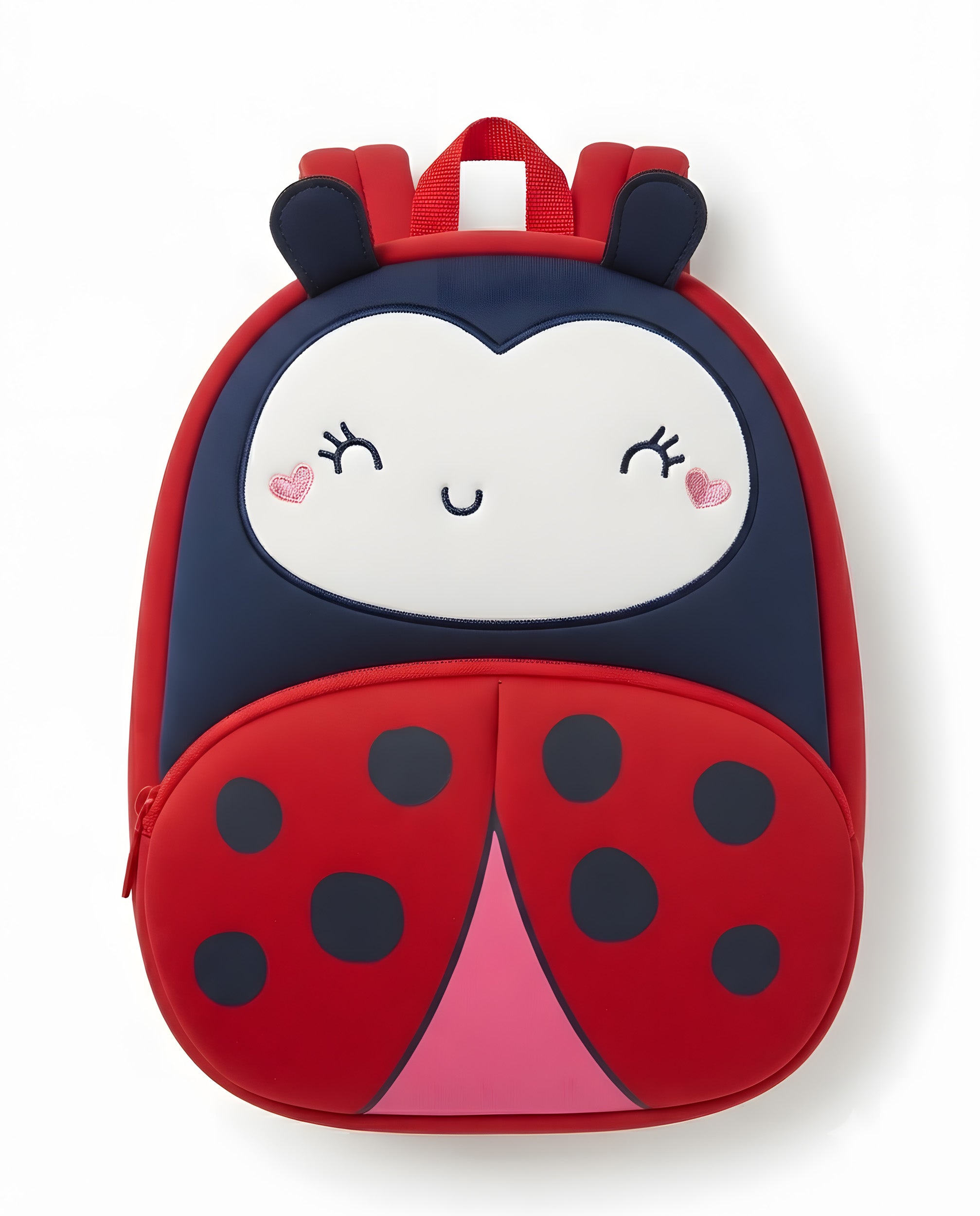 Mochila de niña con diseño de mariquita y materiales resistentes