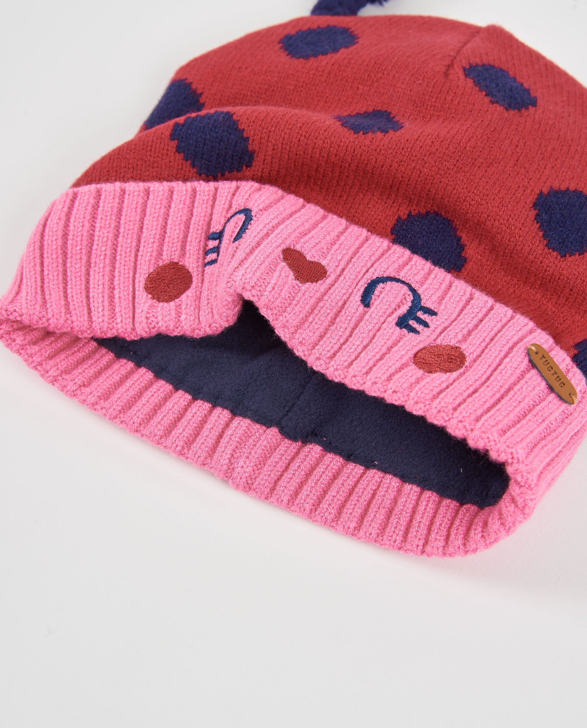 Set de niña de tricot con gorro y braga de cuello de diseño divertido