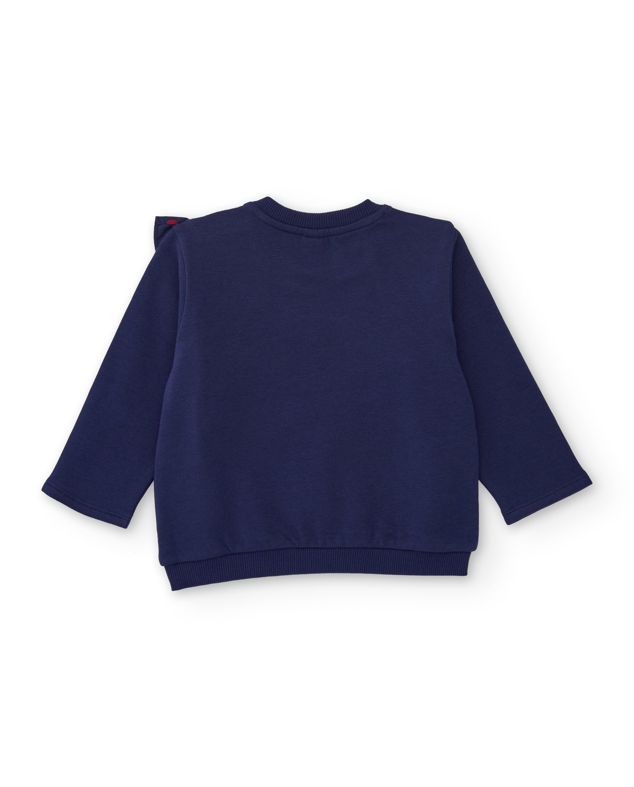 Sudadera de niña de felpa con estampado floral y volantes