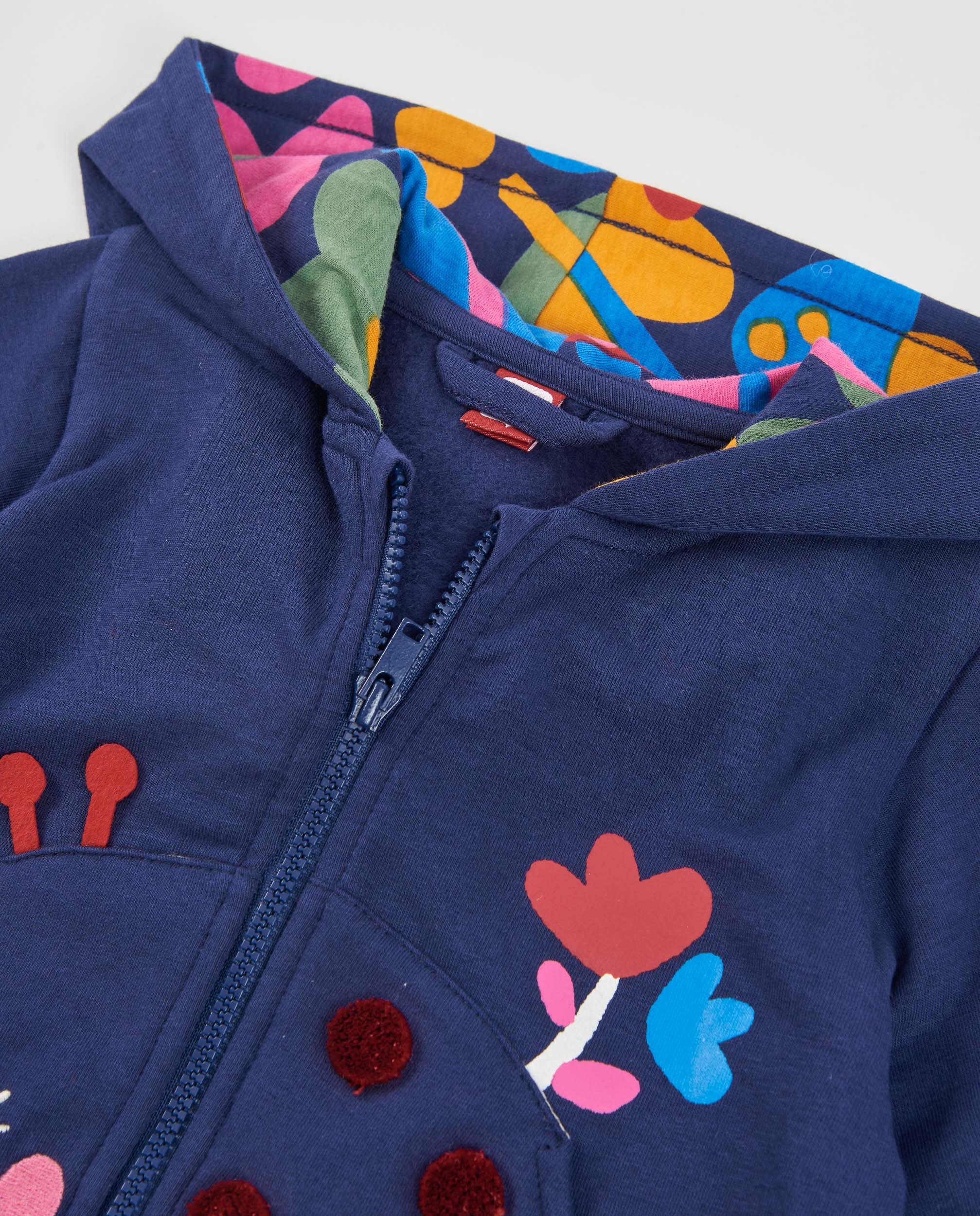 Sudadera de niña de felpa con capucha y cremallera