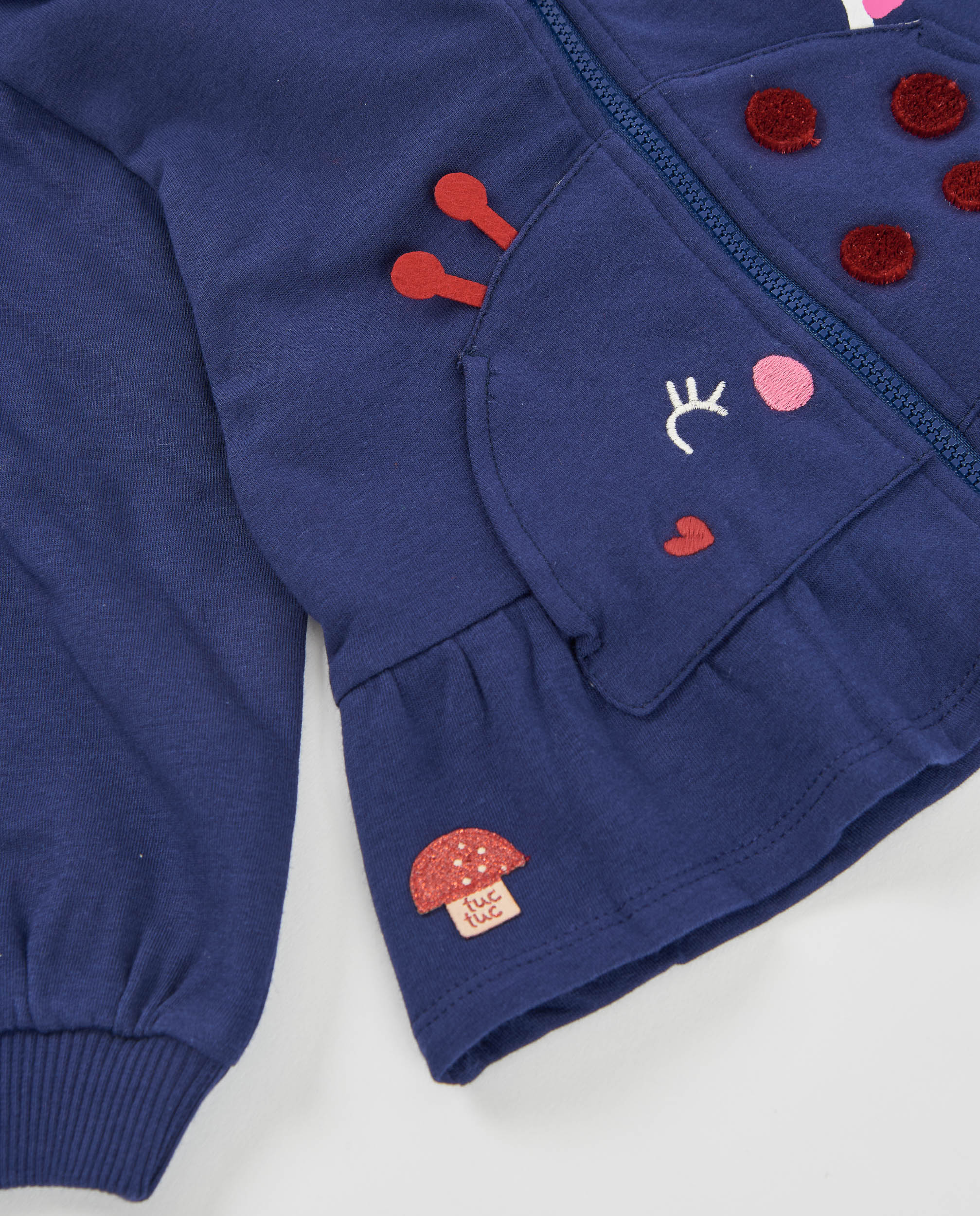 Sudadera de niña de felpa con capucha y cremallera