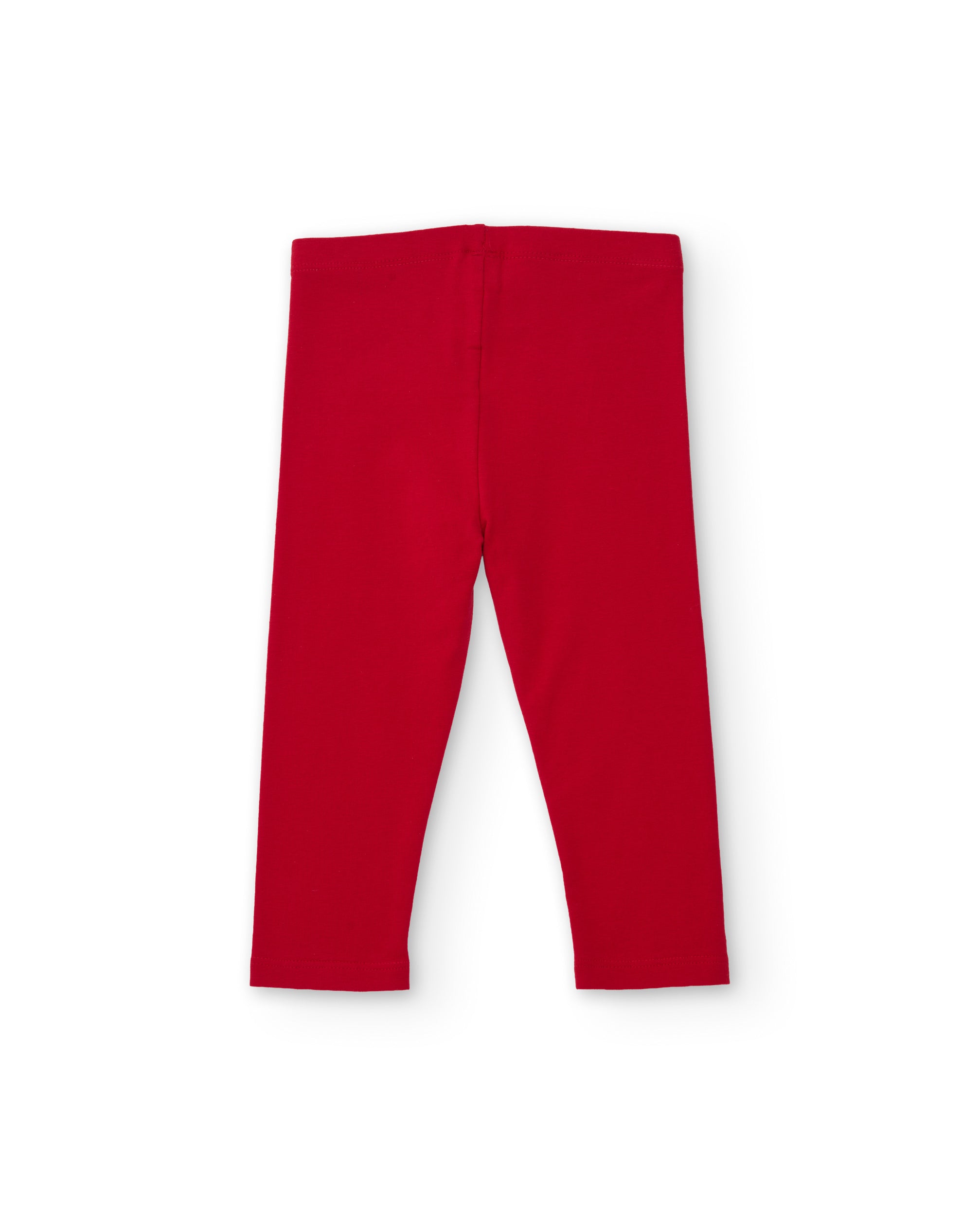 Legging de niña de punto con aplique de seta y tejido elástico