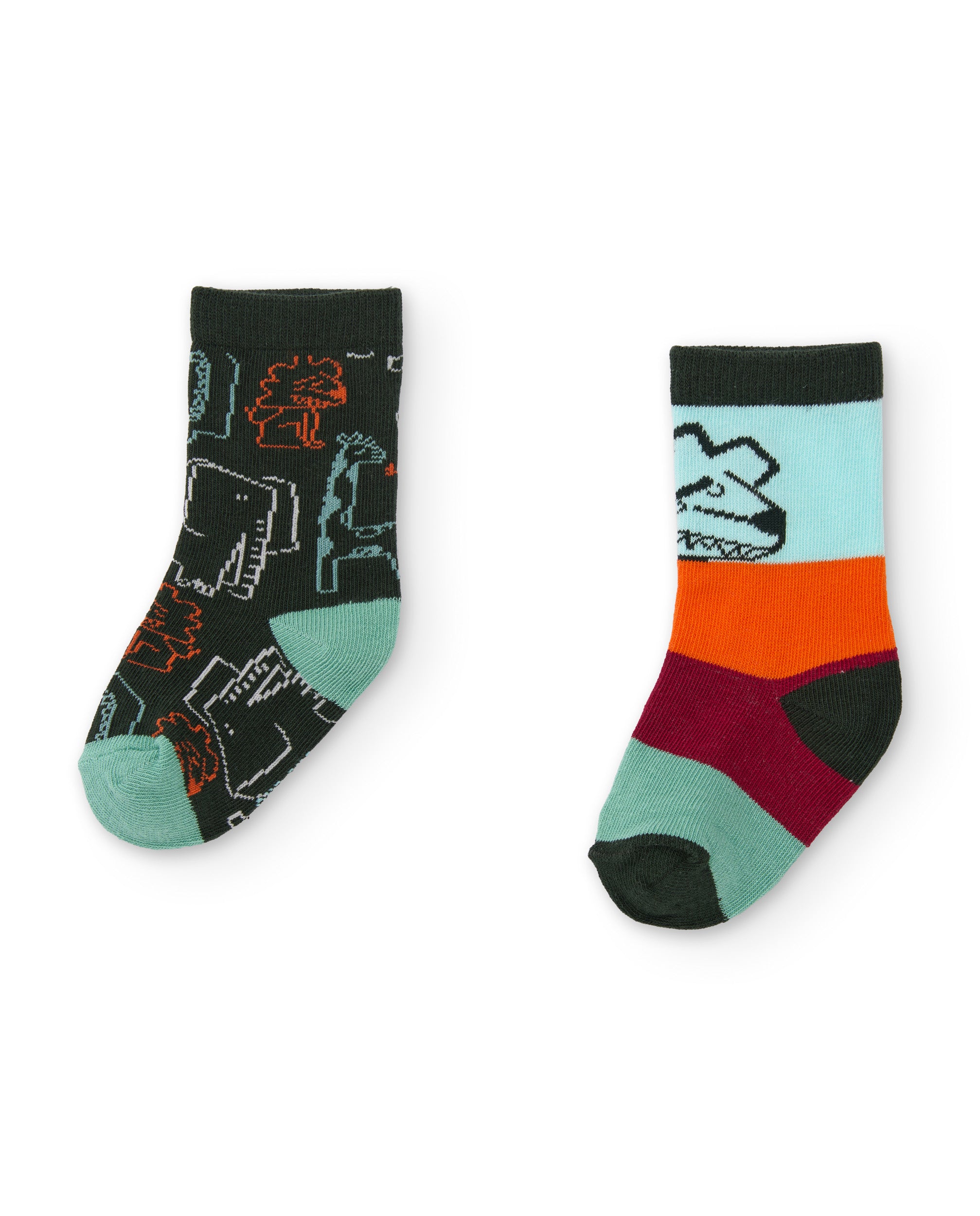 Set de calcetines de niño con diseño de animalitos y colores vivos