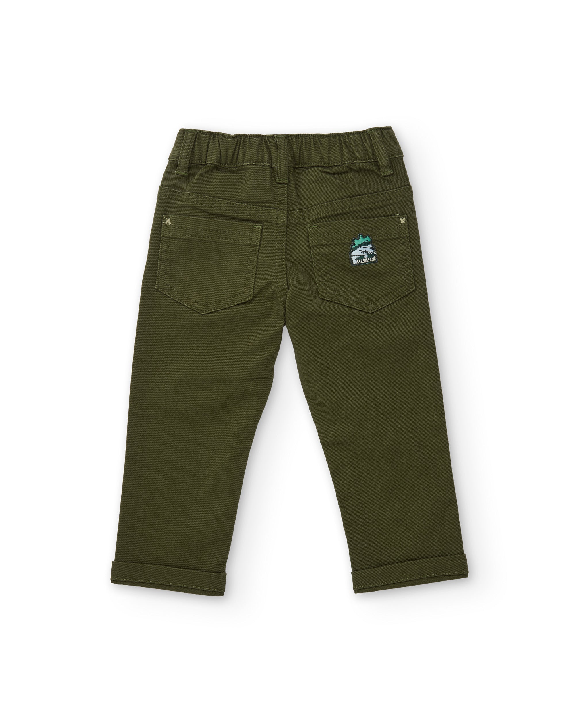 Pantalón de niño de sarga con cinco bolsillos y cintura ajustable