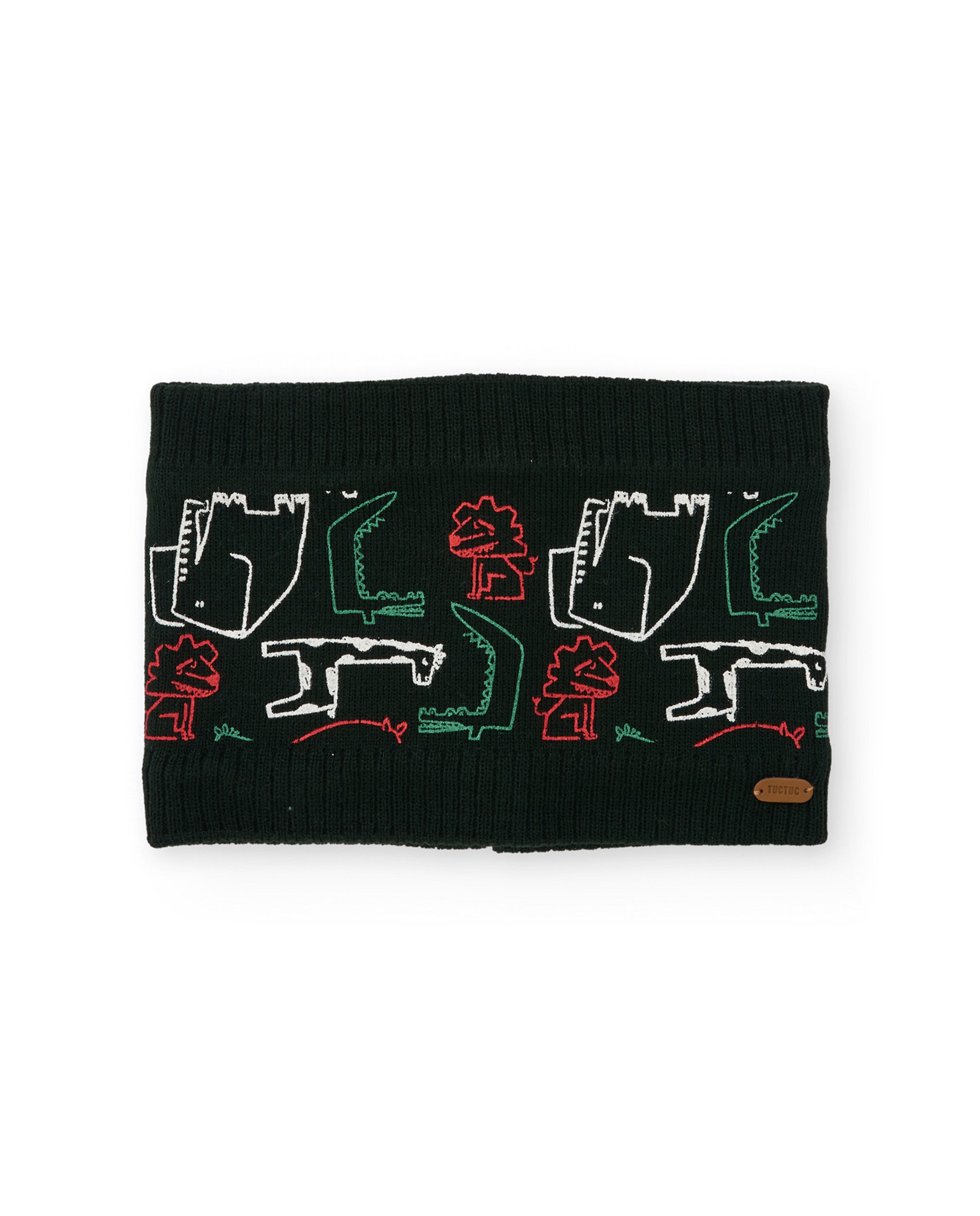 Braga de cuello de niño de tricot con diseño aniamles sabana