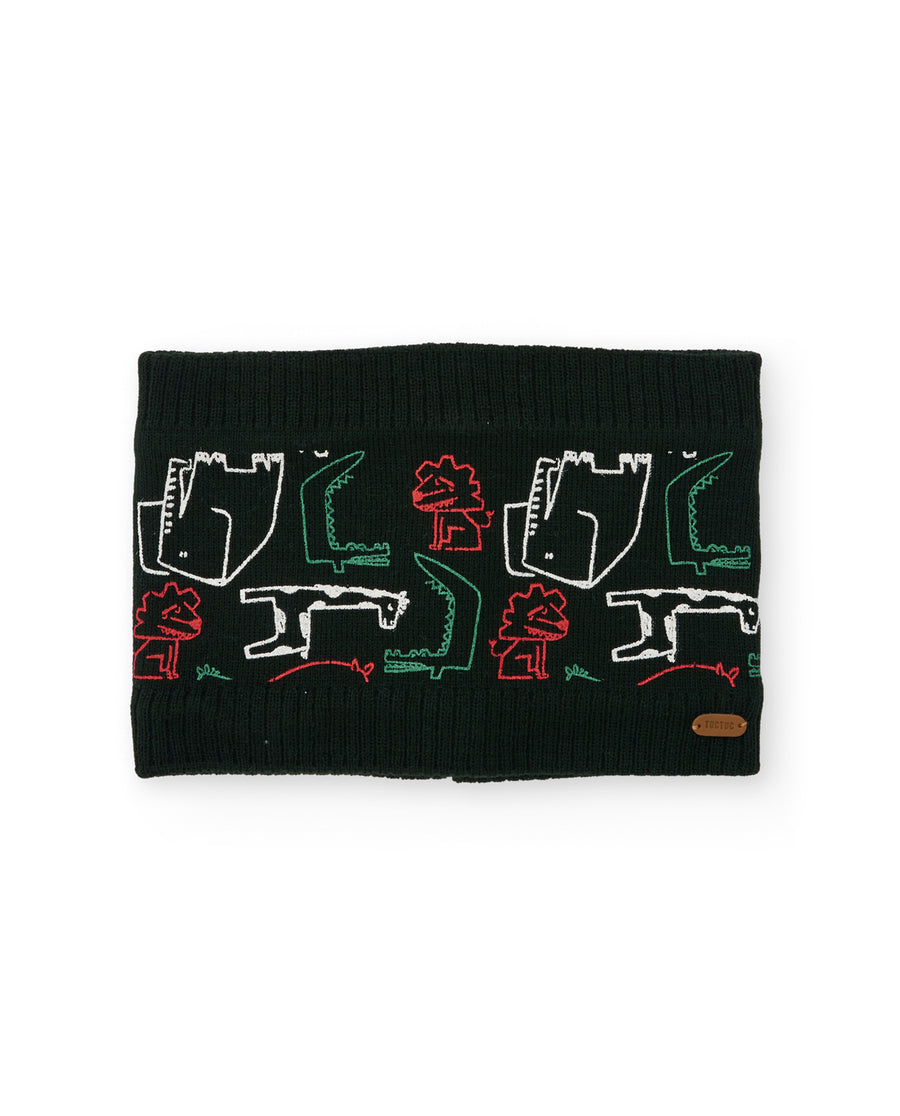 Boy's knitted neck warmer with savanna animal design