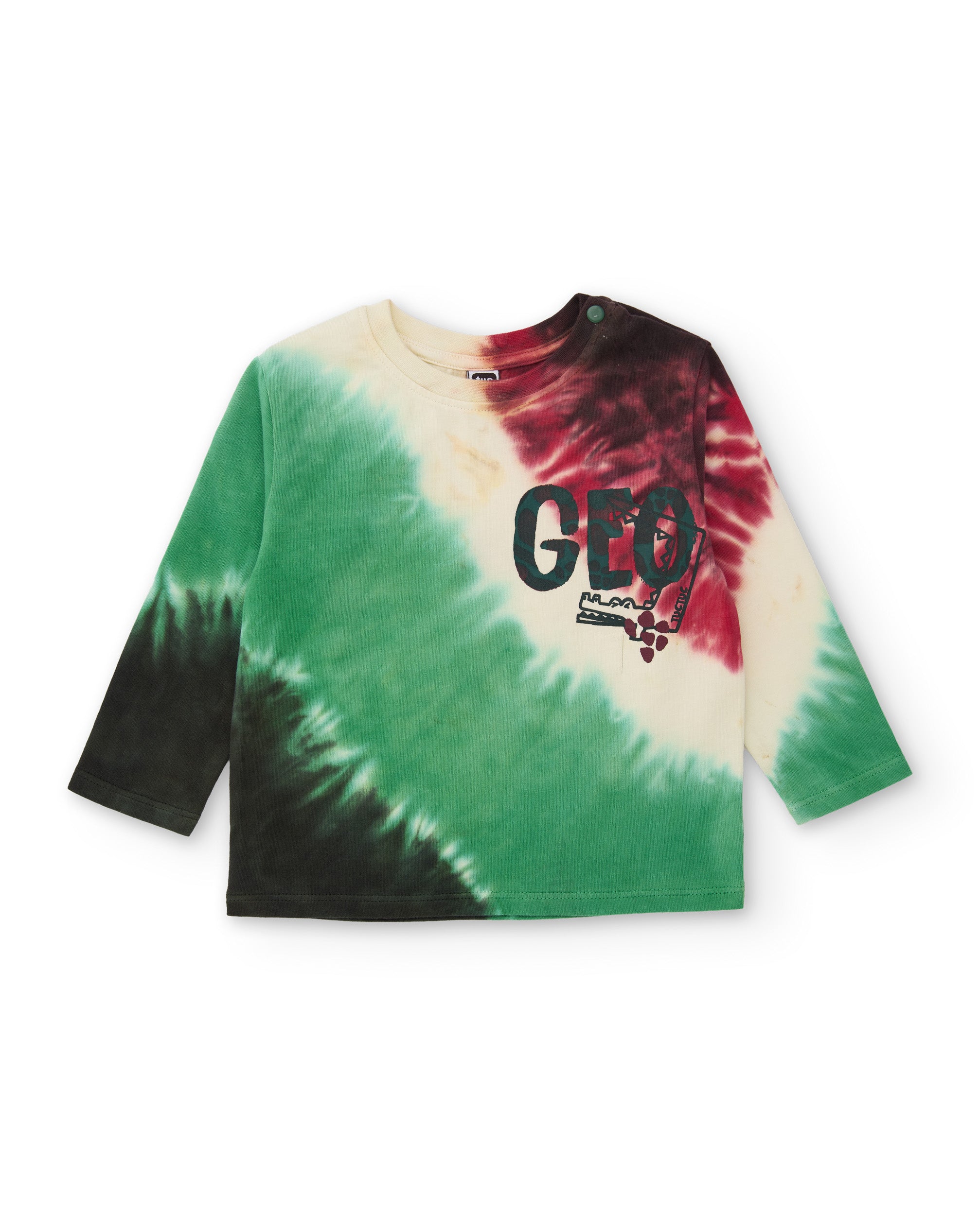 Camiseta de niño de punto con manga larga y estampado tie dye