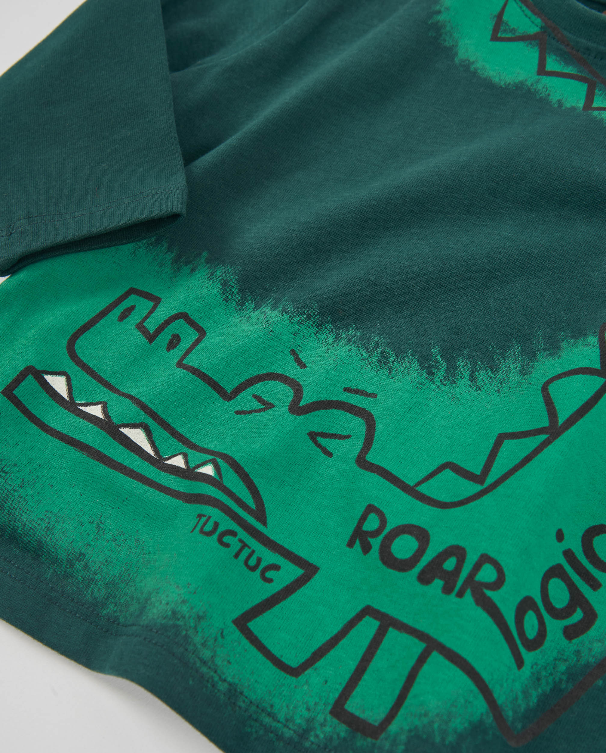 Camiseta de niño de punto con estampado de cocodrilo y manga larga