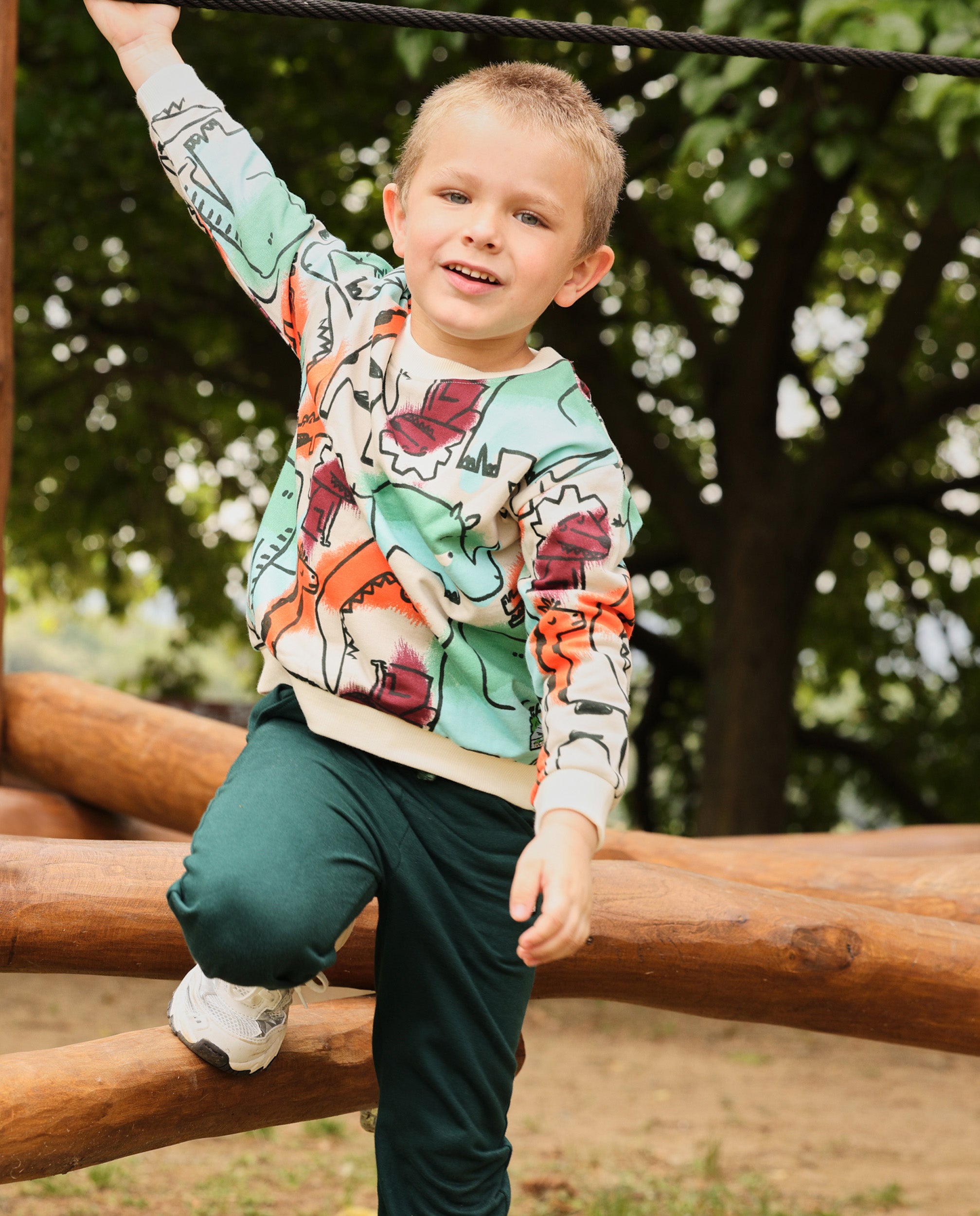 Pantalón de niño de felpa con cintura ajuste cómodo y cordón