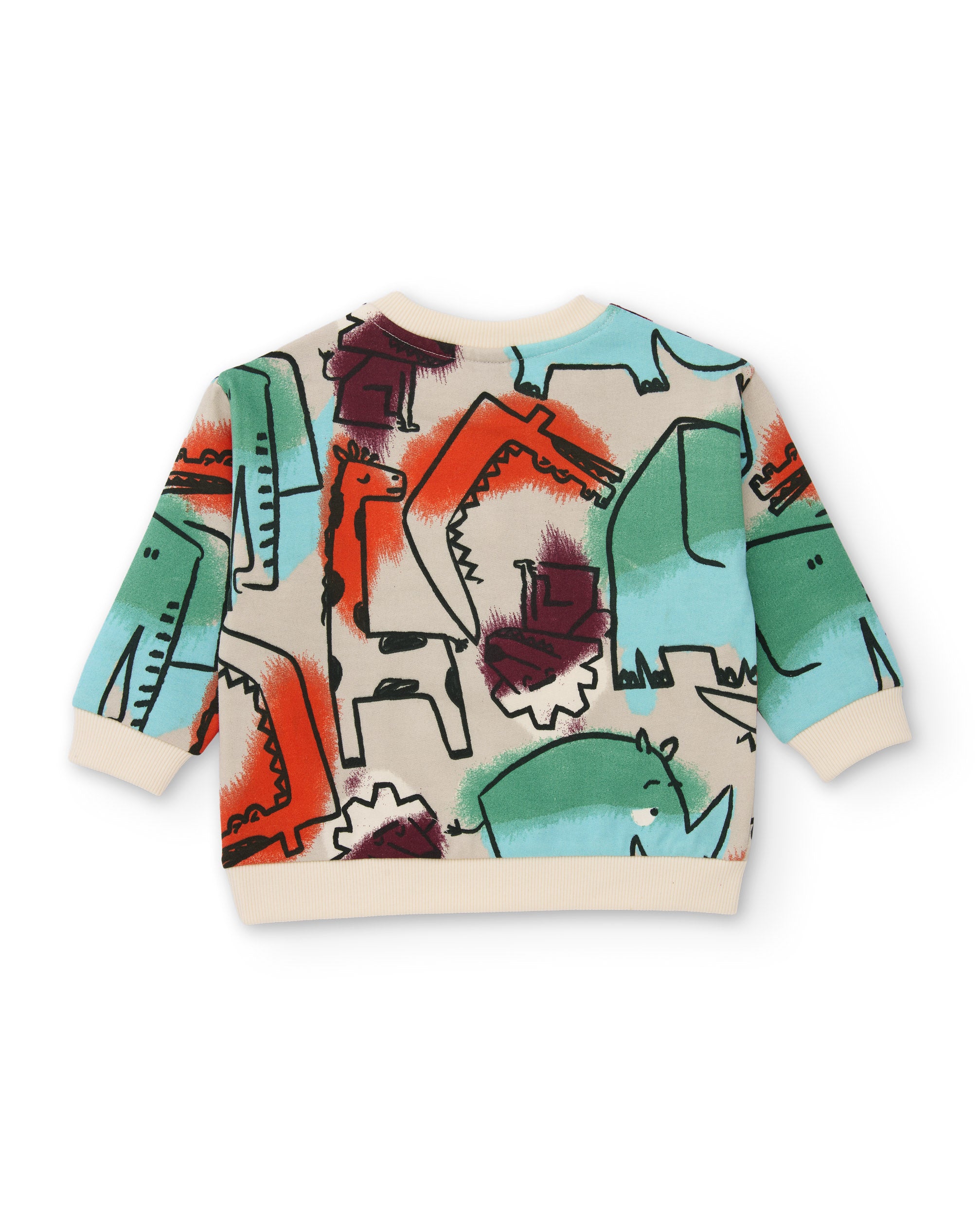 Conjunto de niño de felpa con sudadera diseño de sabana y pantalón a juego