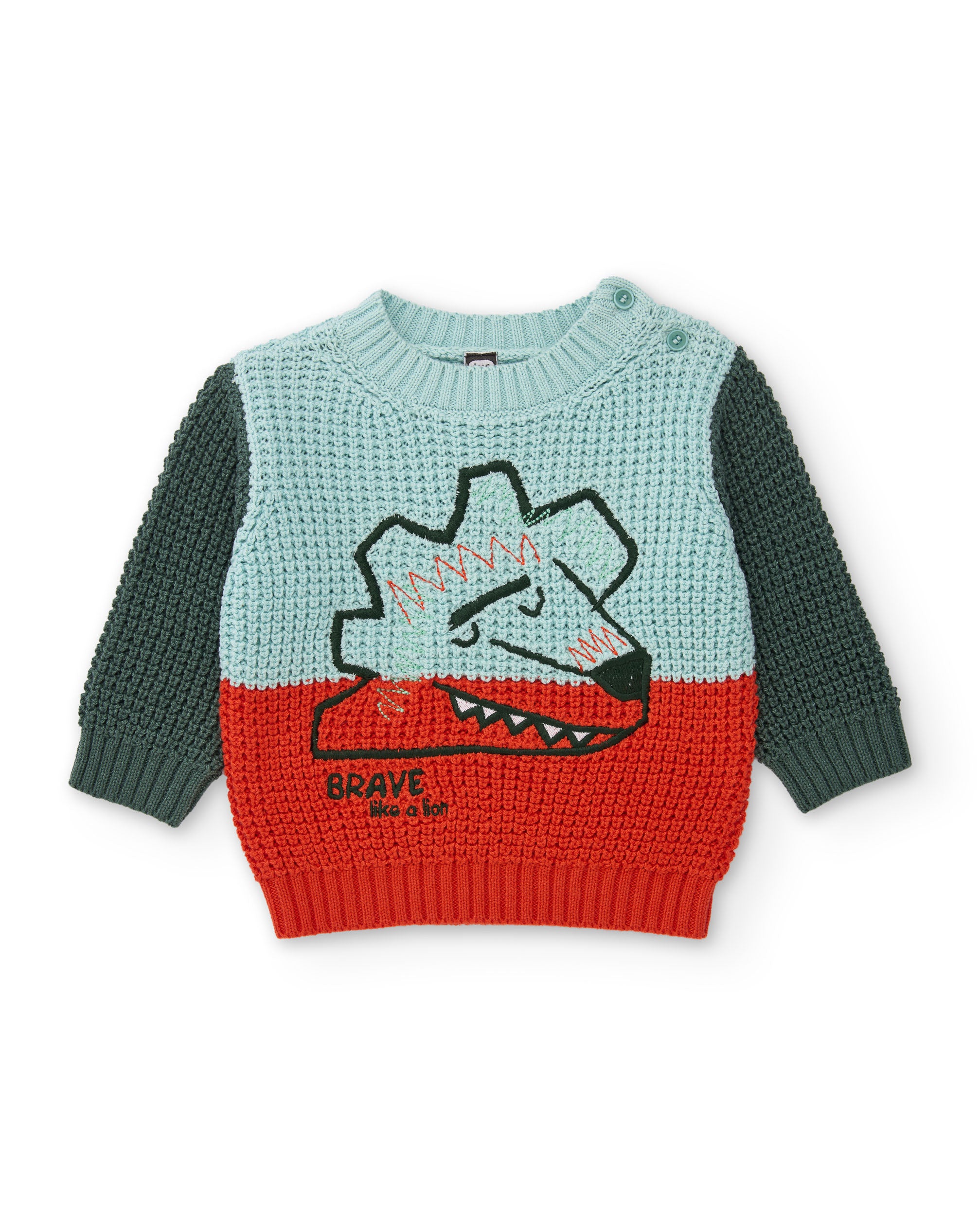 Jersey de niño de tricot con diseño de león y tejido cálido