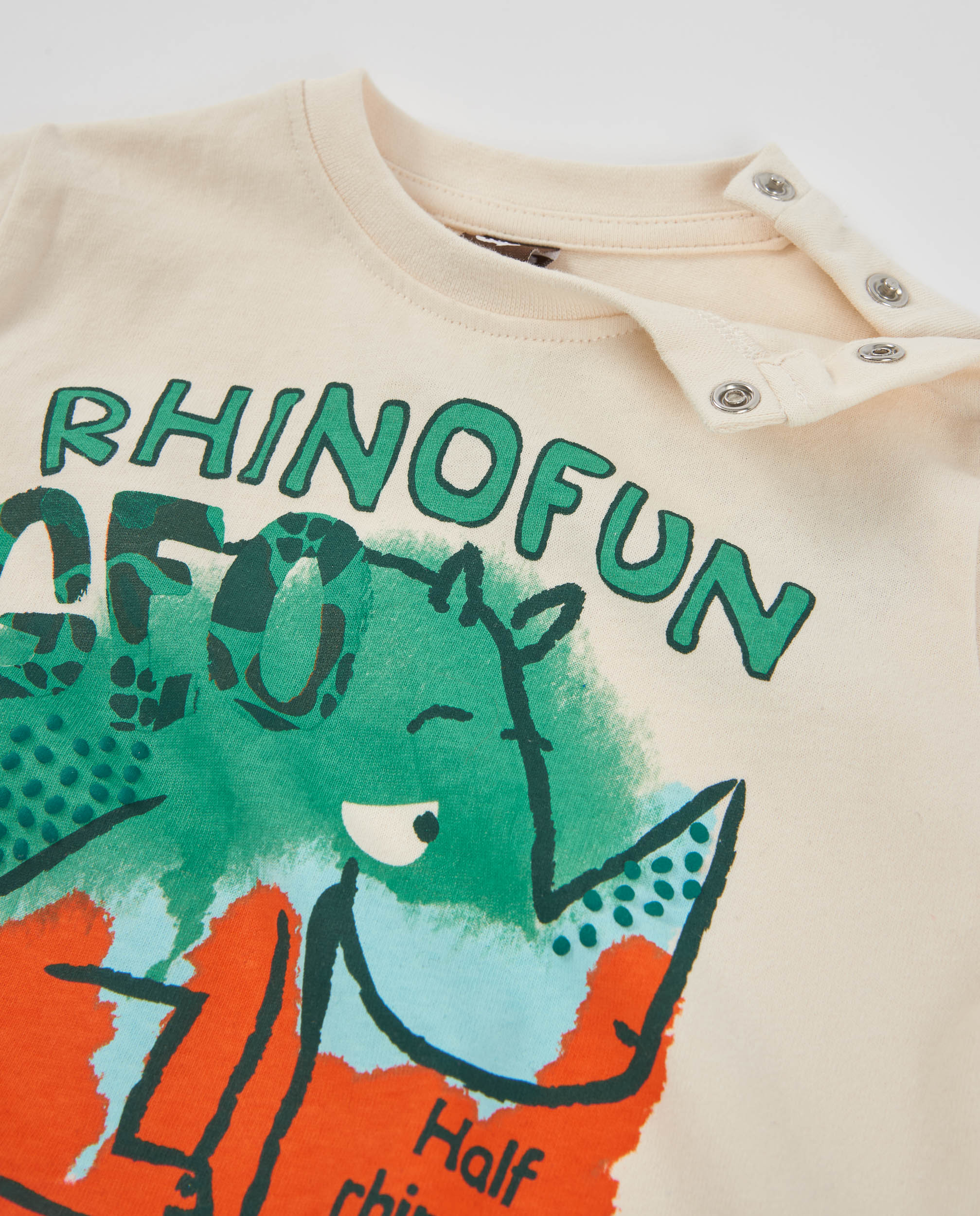 Camiseta de niño de punto con print de rinoceronte y tacto suave