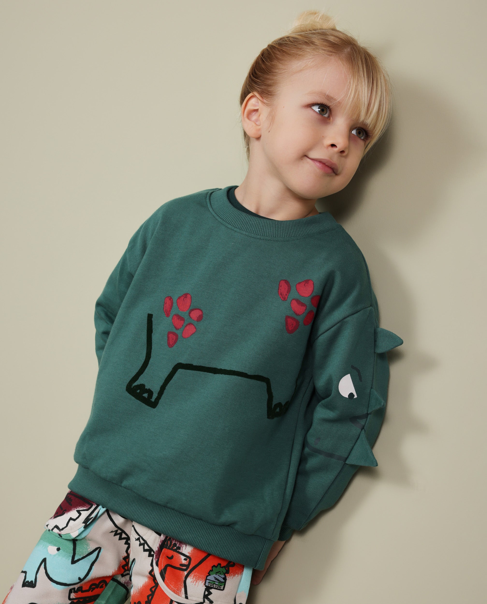 Sudadera de niño de felpa con estampado de rinoceronte