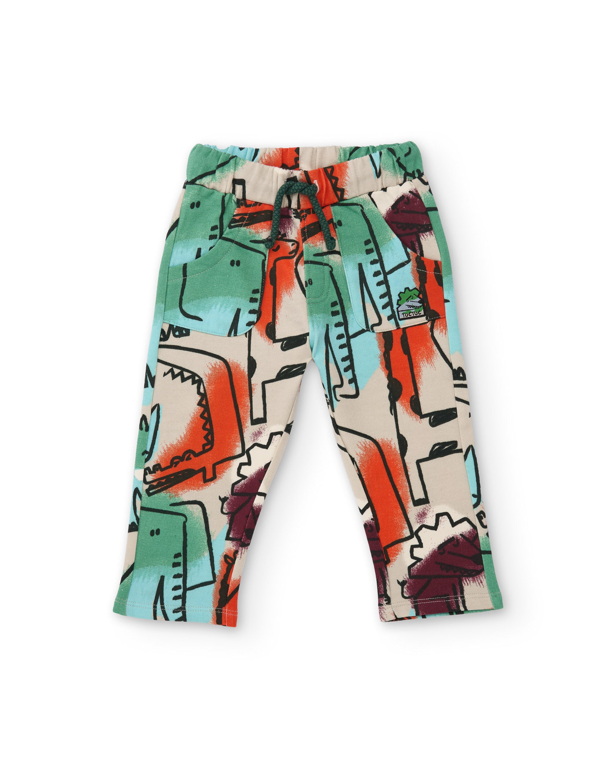 Pantalón de niño de felpa con diseño de sabana y cintura elástica
