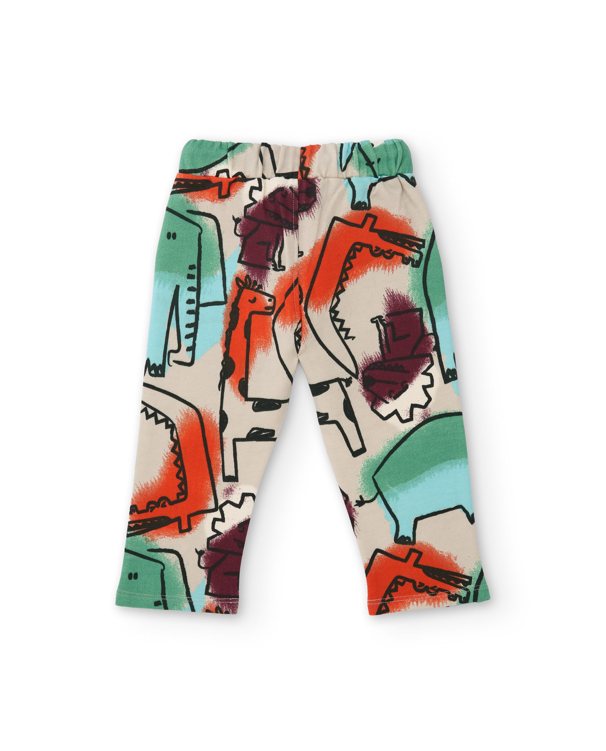 Conjunto de niño de felpa con sudadera de rinoceronte y pantalón estampado