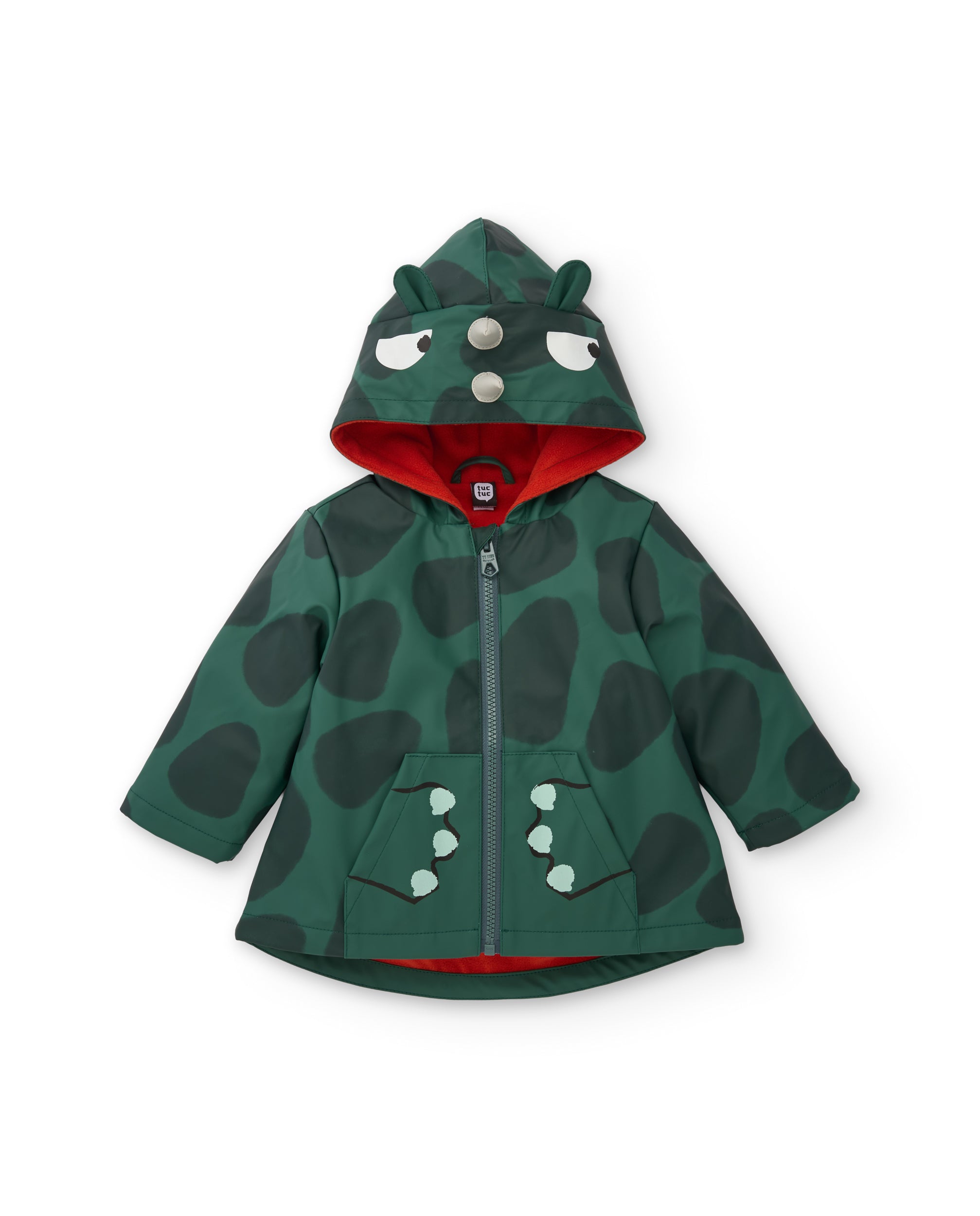 Chubasquero de niño con diseño de rinoceronte y capucha forrada