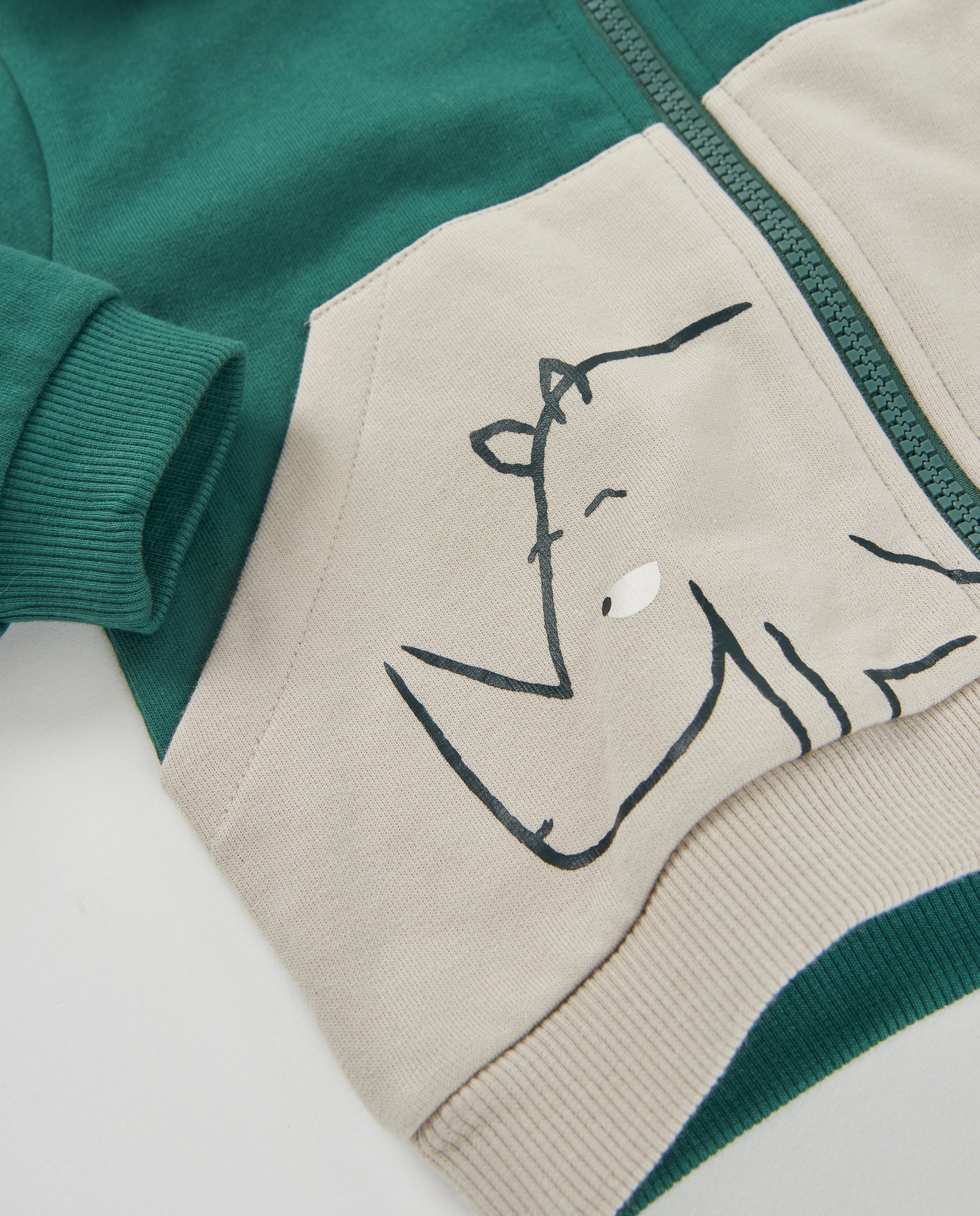 Sudadera de niño de felpa con capucha y diseño de rinoceronte