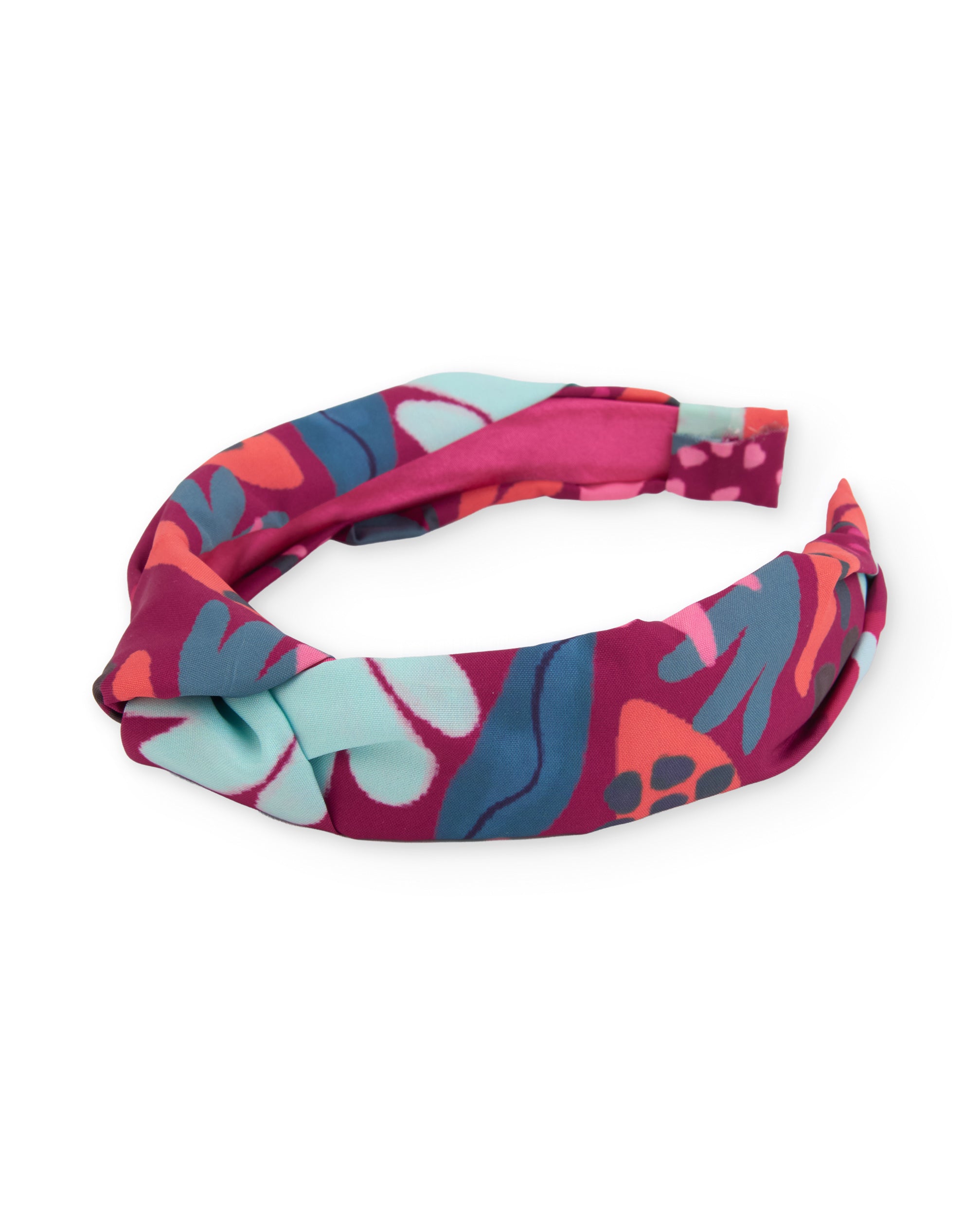 Diadema de niña rígida con estampado floral y colores vivos