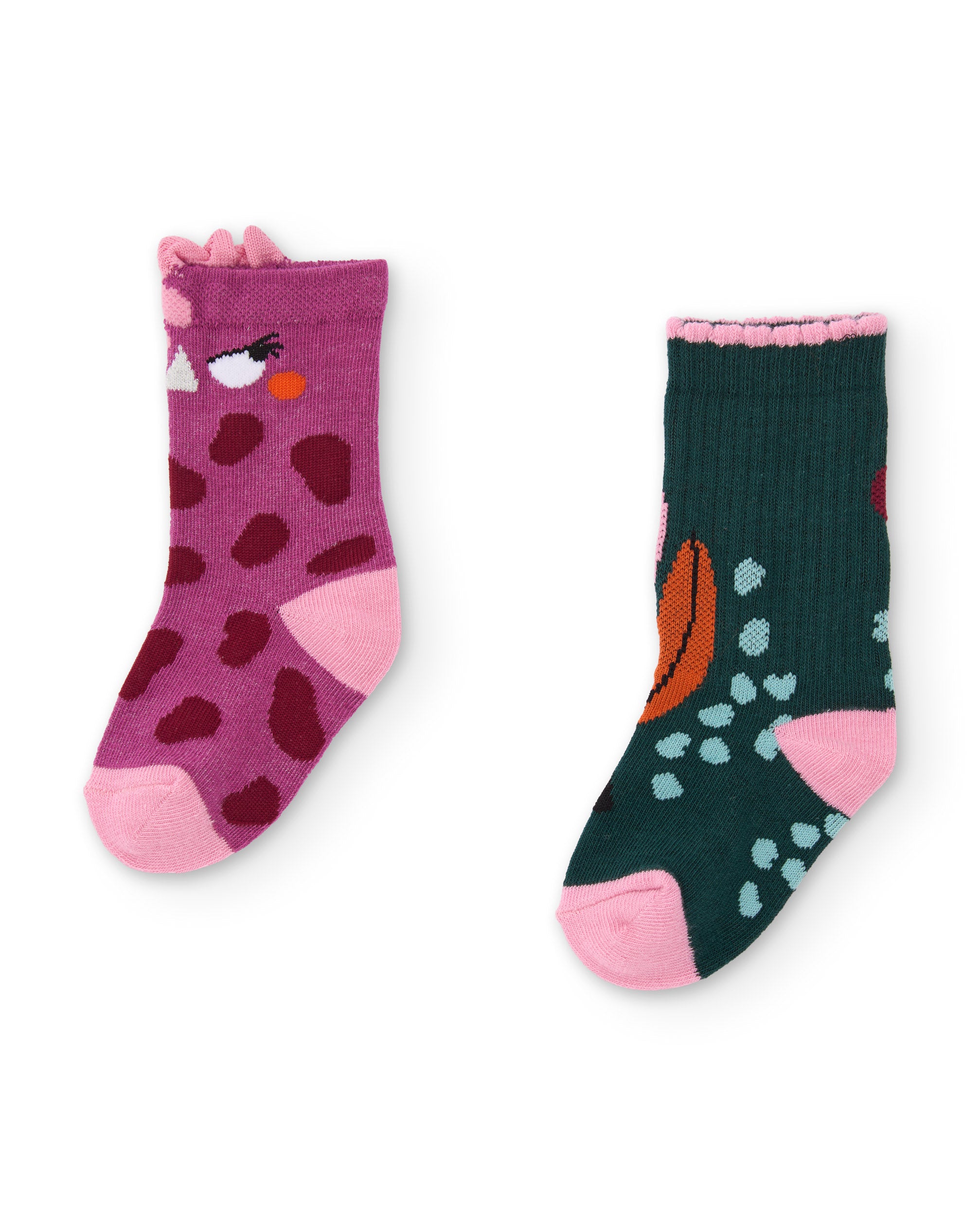 Set de calcetines de niña con diseños divertidos y detalles de corazones