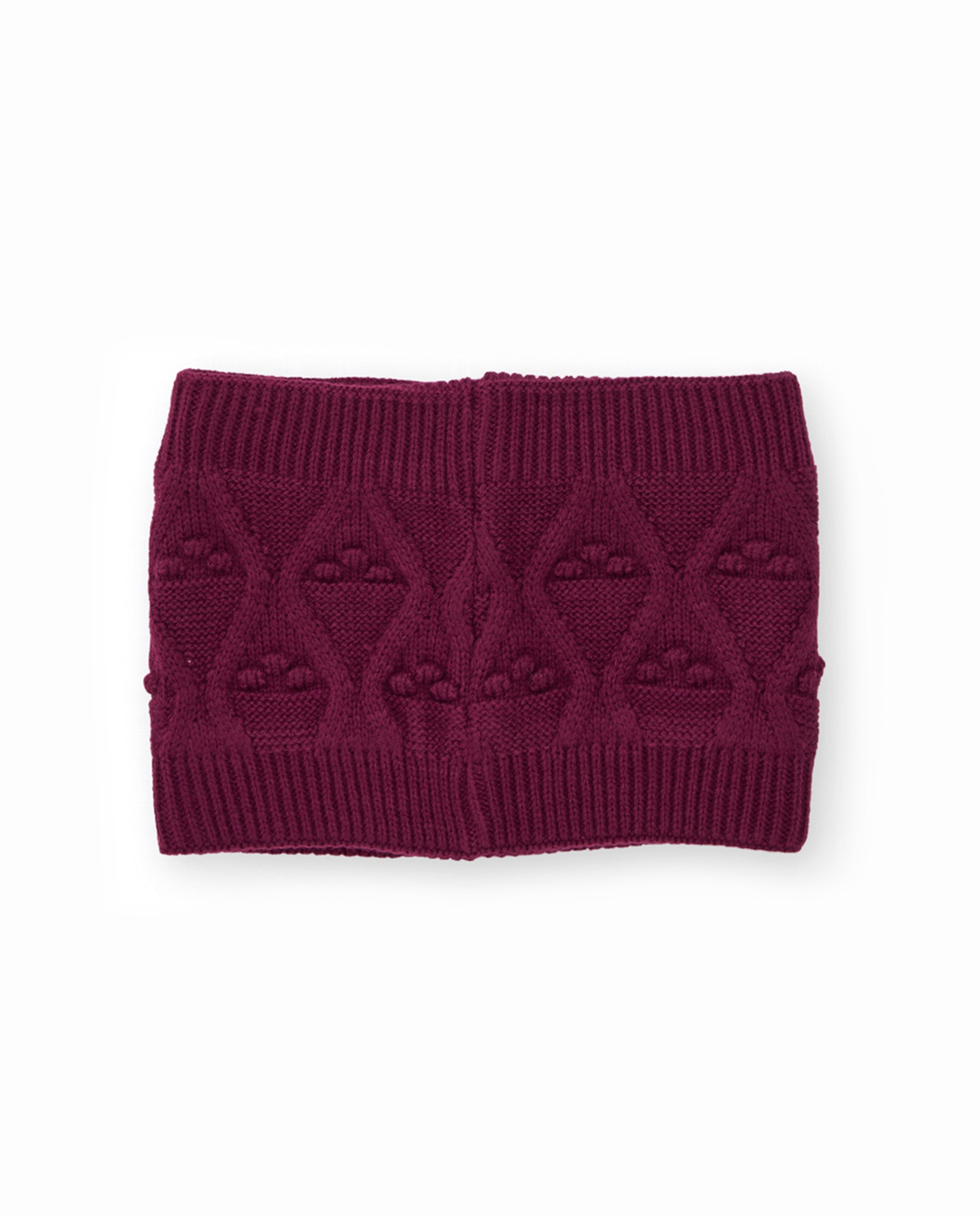 Braga de cuello de niña de tricot con diseño geométrico y tacto cálido