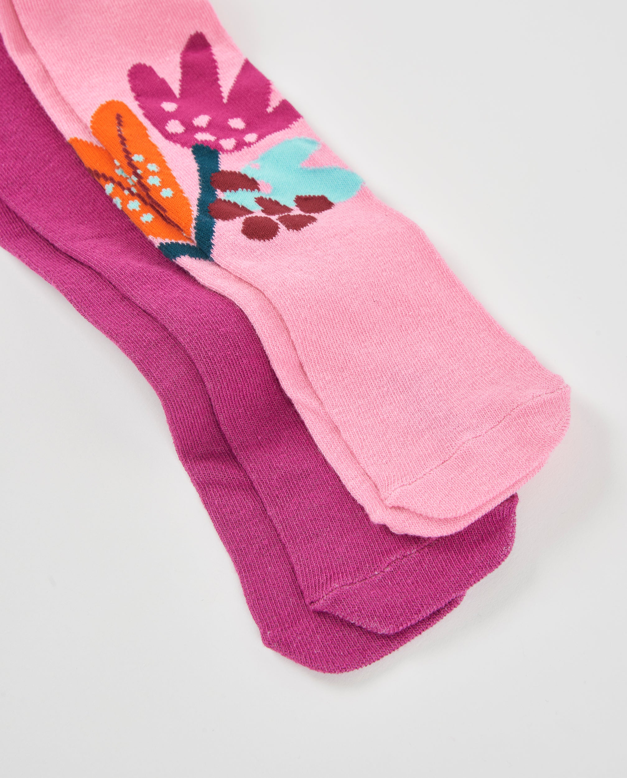 Leotardos de niña de punto con estampado floral y tejido cómodo