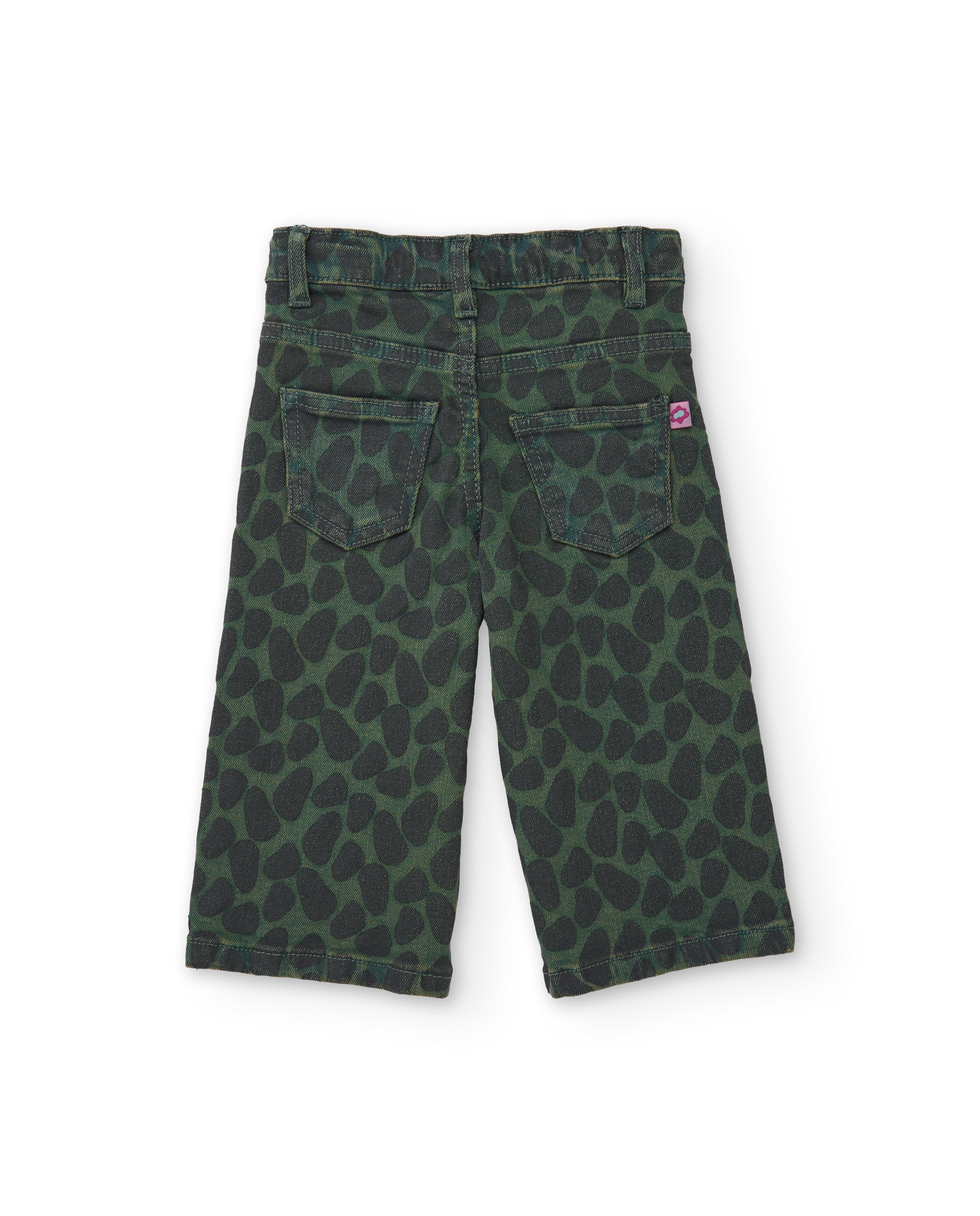 Pantalón de niña de algodón con diseño animal print y cintura cómoda