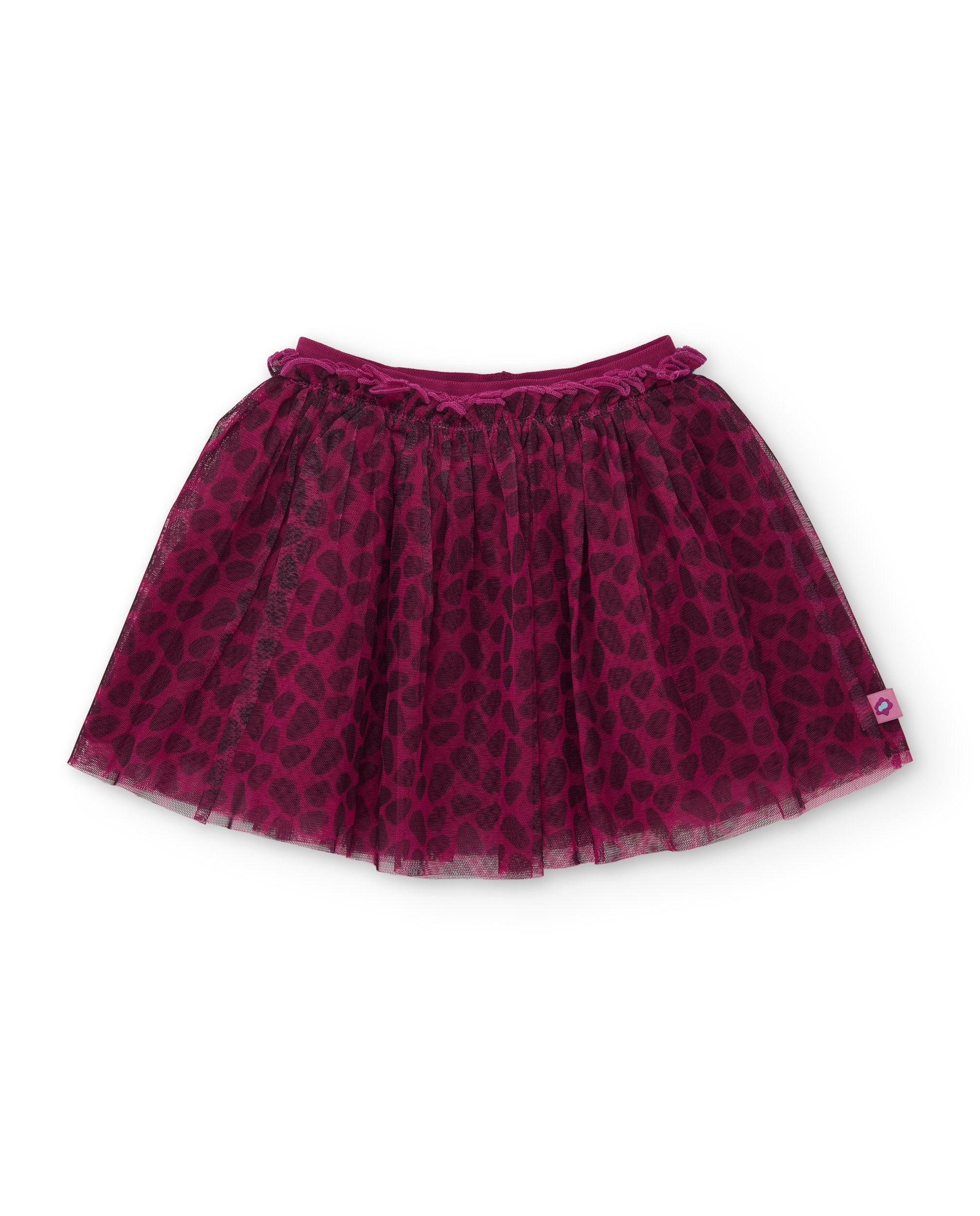Falda de niña de tul con diseño animal print y acabado elegante