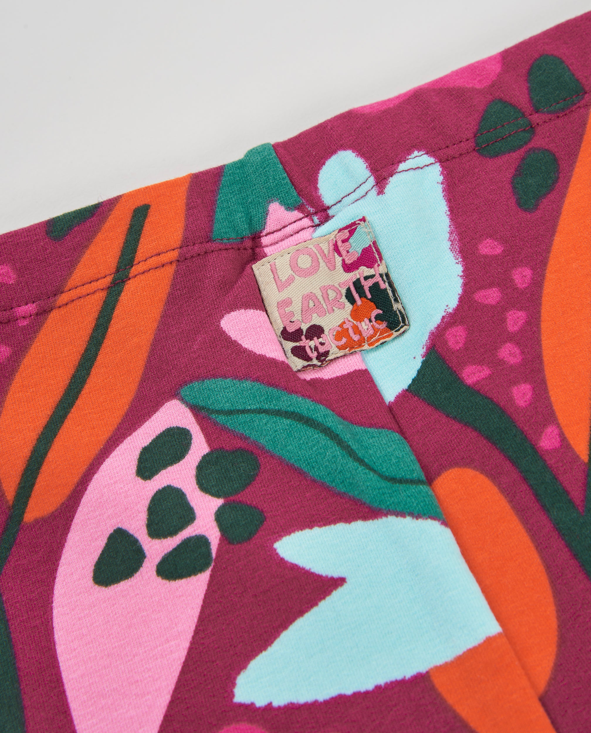 Leggings de niña de felpa con estampado floral y tejido elástico
