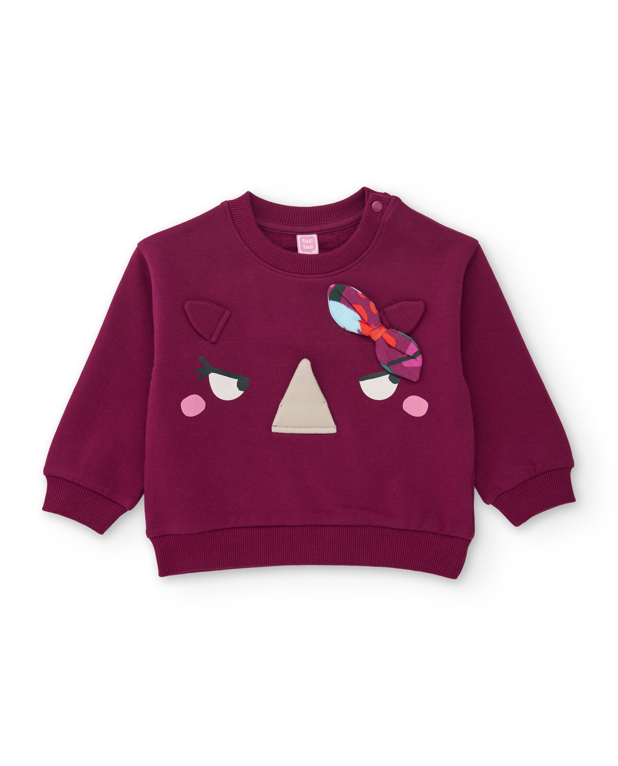 Conjunto de niña de felpa con sudadera de rinoceronte y leggings florales