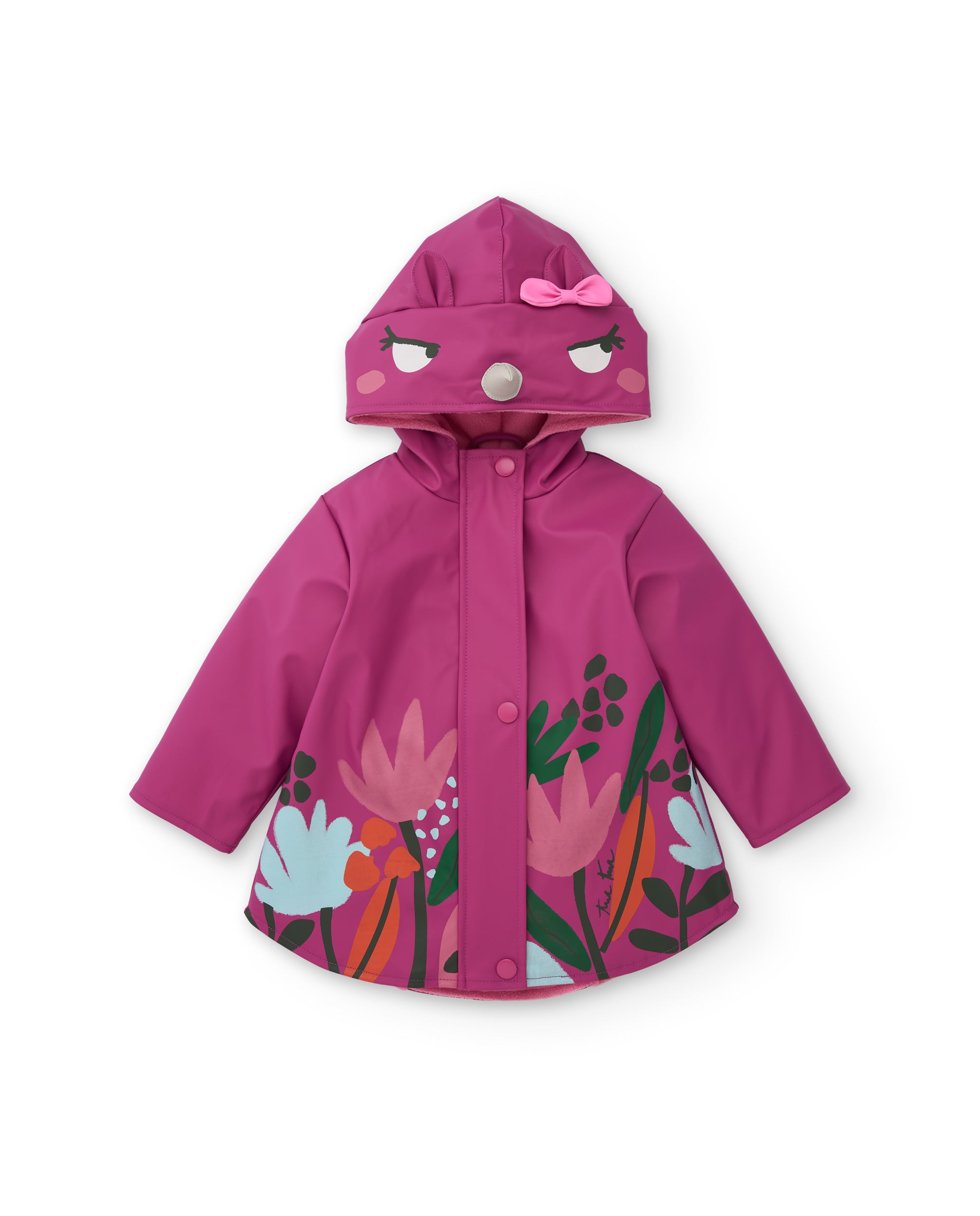 Chubasquero de niña con estampado floral y acabado resistente