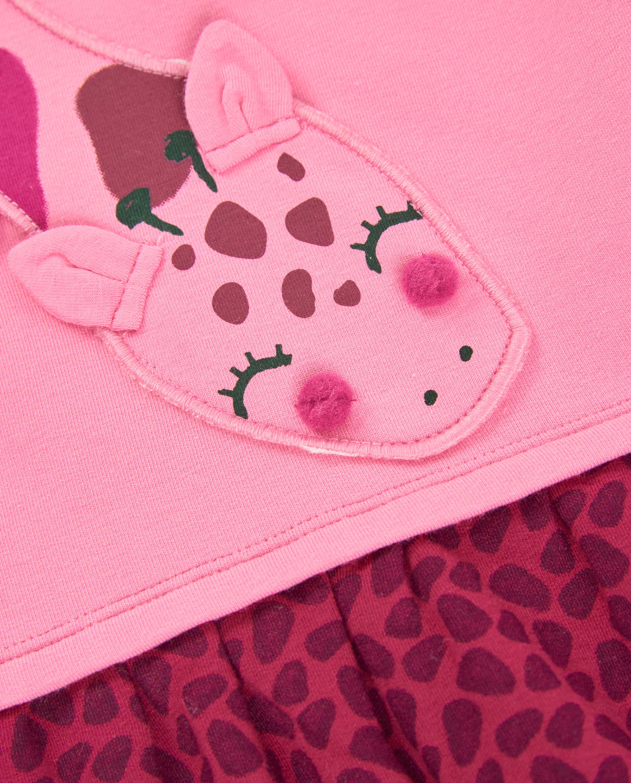 Vestido de niña de felpa con estampado animal print y falda de tul