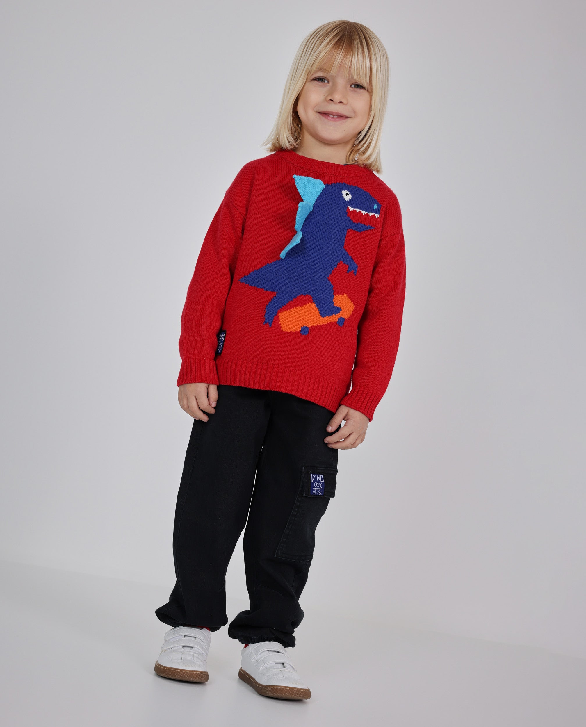 Pantalón jogger de niño de sarga con bolsillos y cordón ajustable