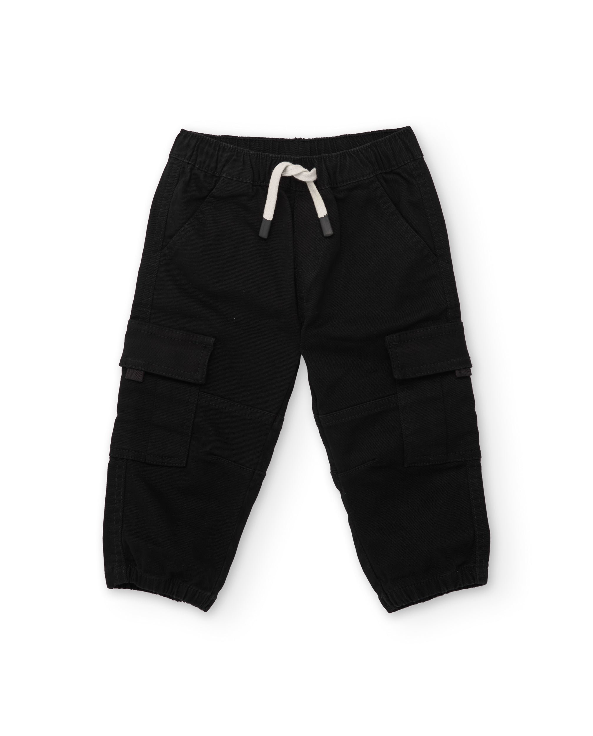 Pantalón jogger de niño de sarga con bolsillos y cordón ajustable