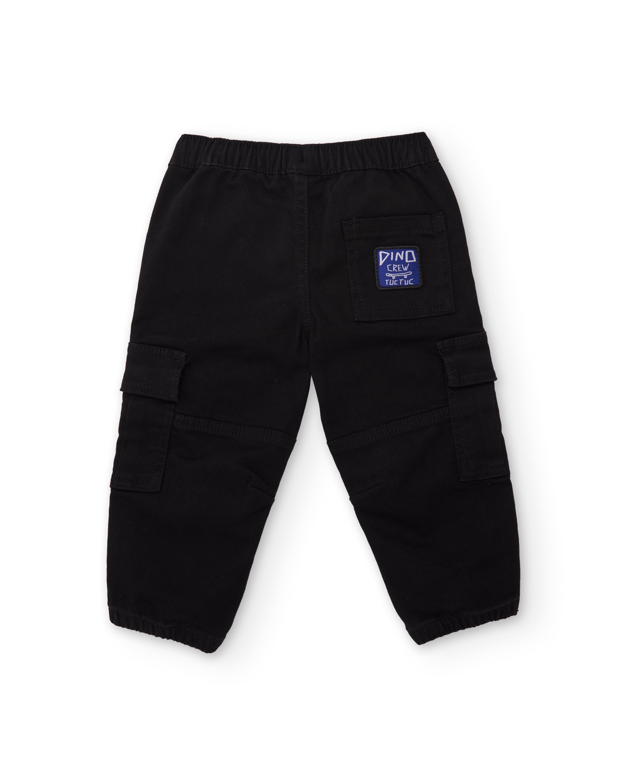 Pantalón jogger de niño de sarga con bolsillos y cordón ajustable