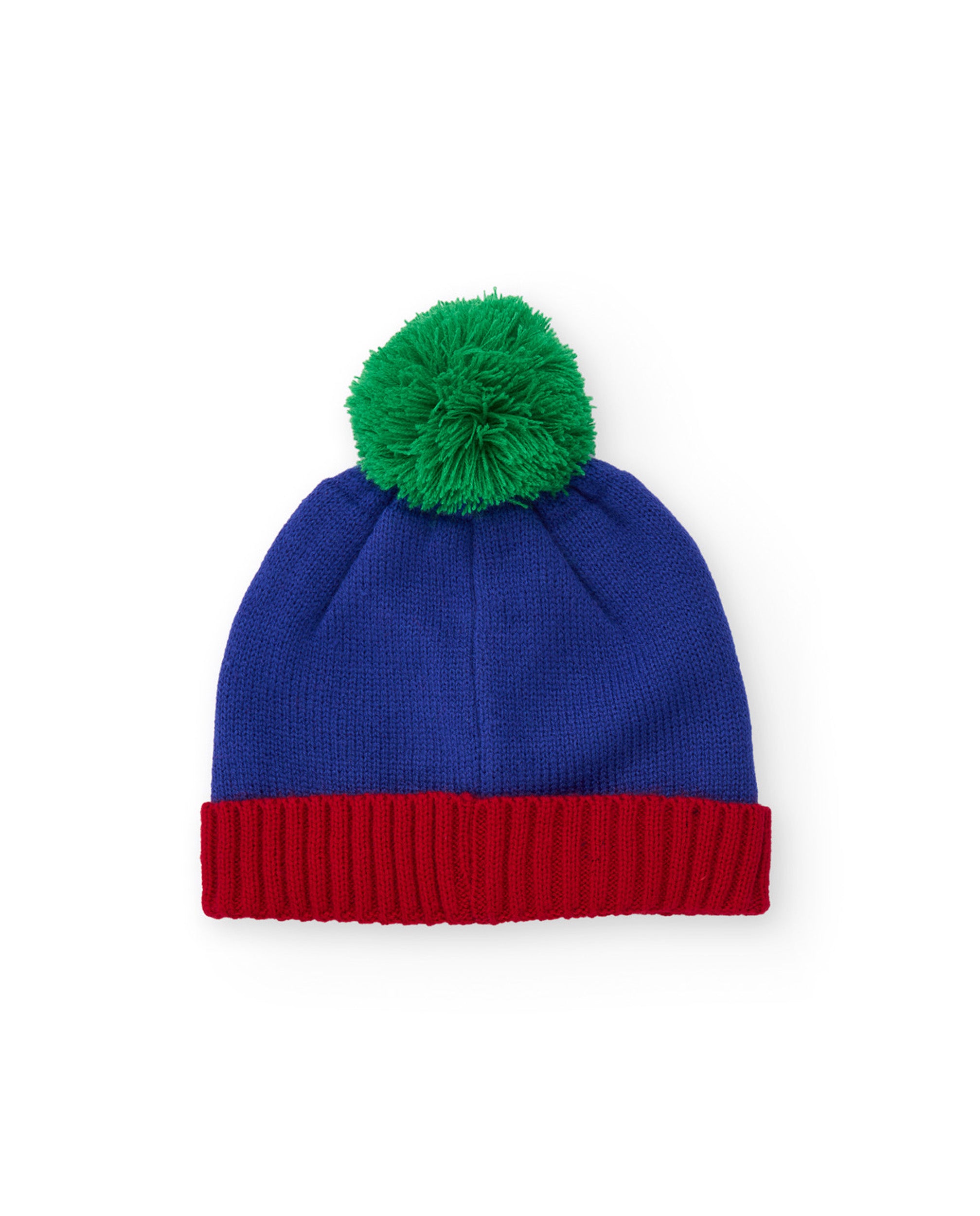 Gorro de niño de tricot con pompón y diseño de dinosaurio