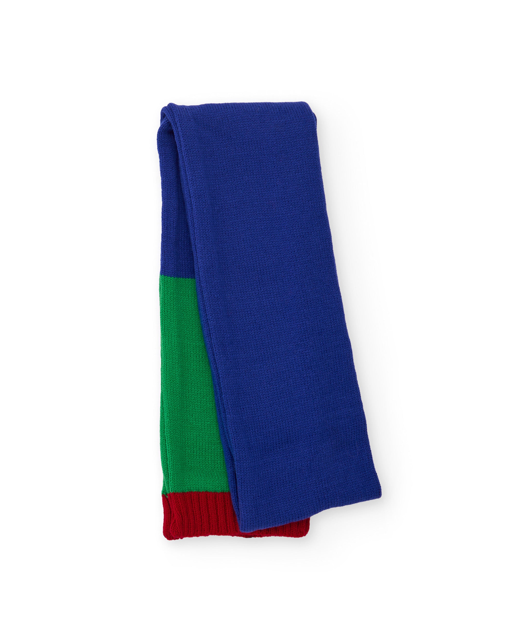 Bufanda de niño de tricot con diseño de dinosaurio y colores en contraste