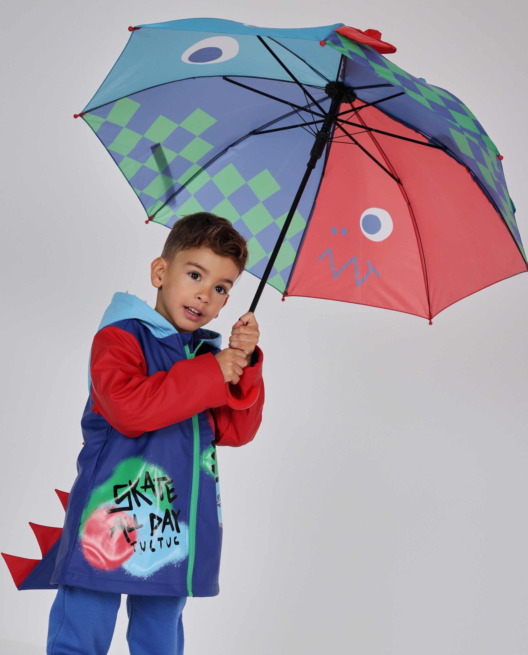 Paraguas de niño con apertura automática y estampado dinosaurio