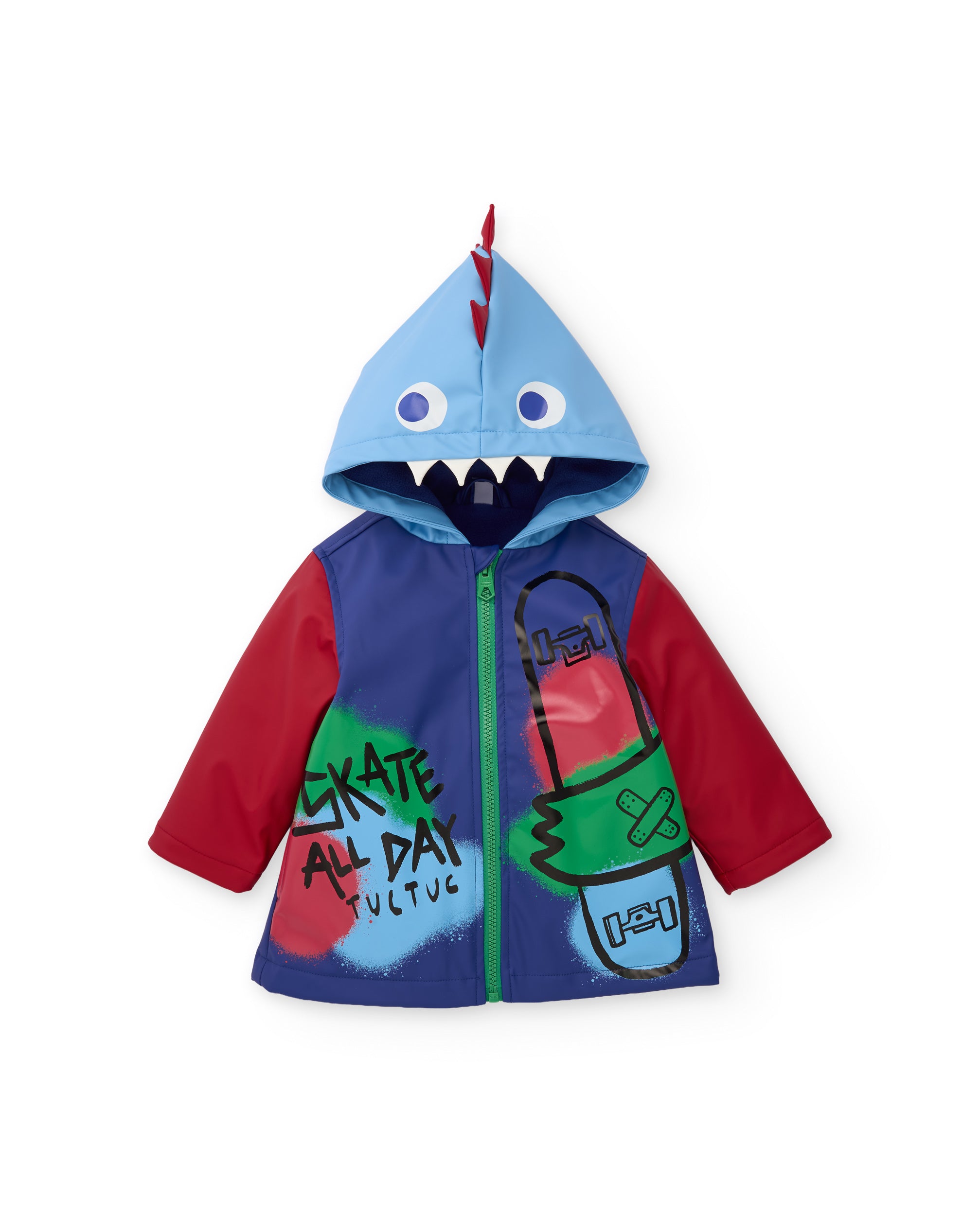 Chubasquero de niño con capucha y estampado de dinosaurio