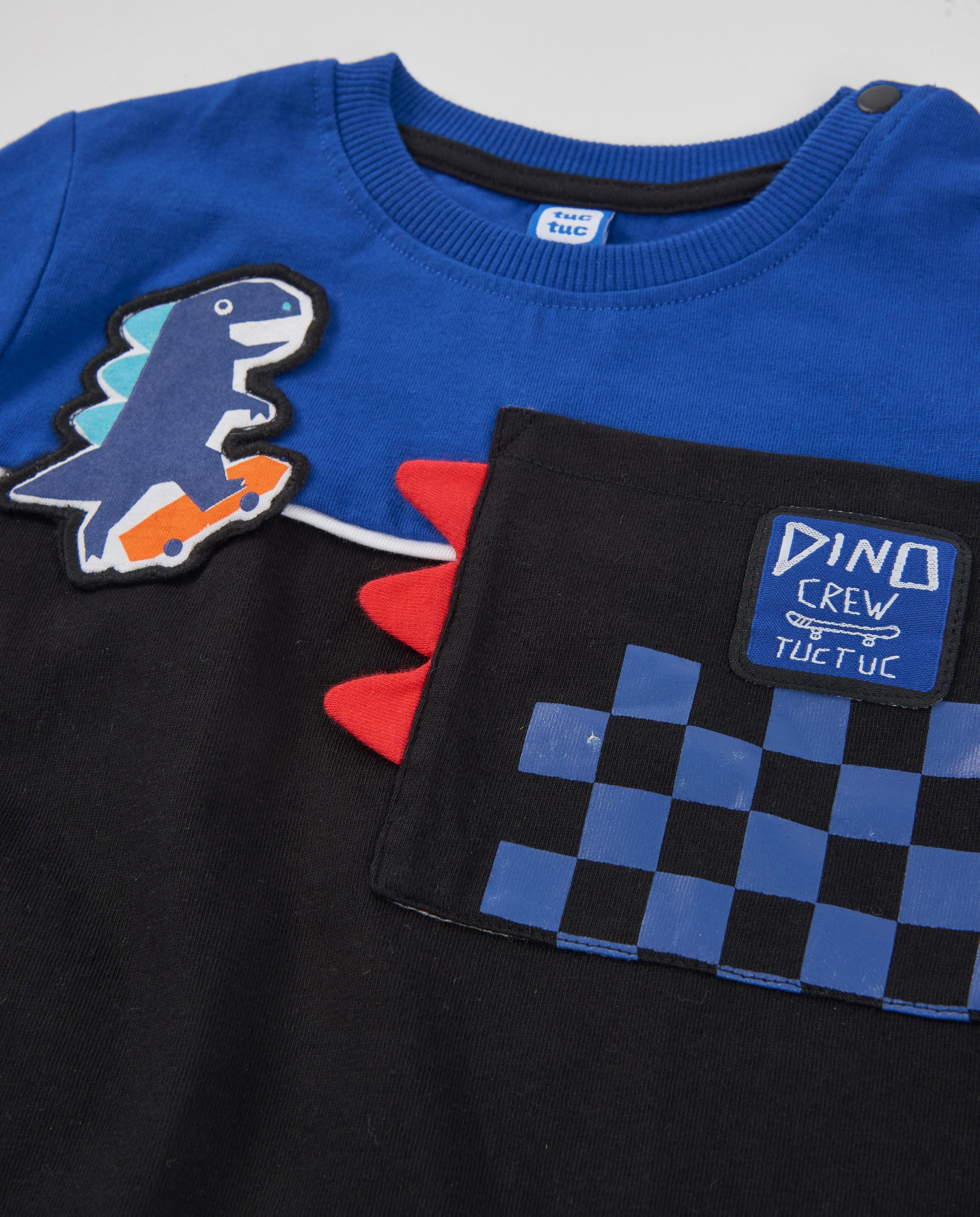 Camiseta de niño de punto con motivo de dinosaurio y manga larga