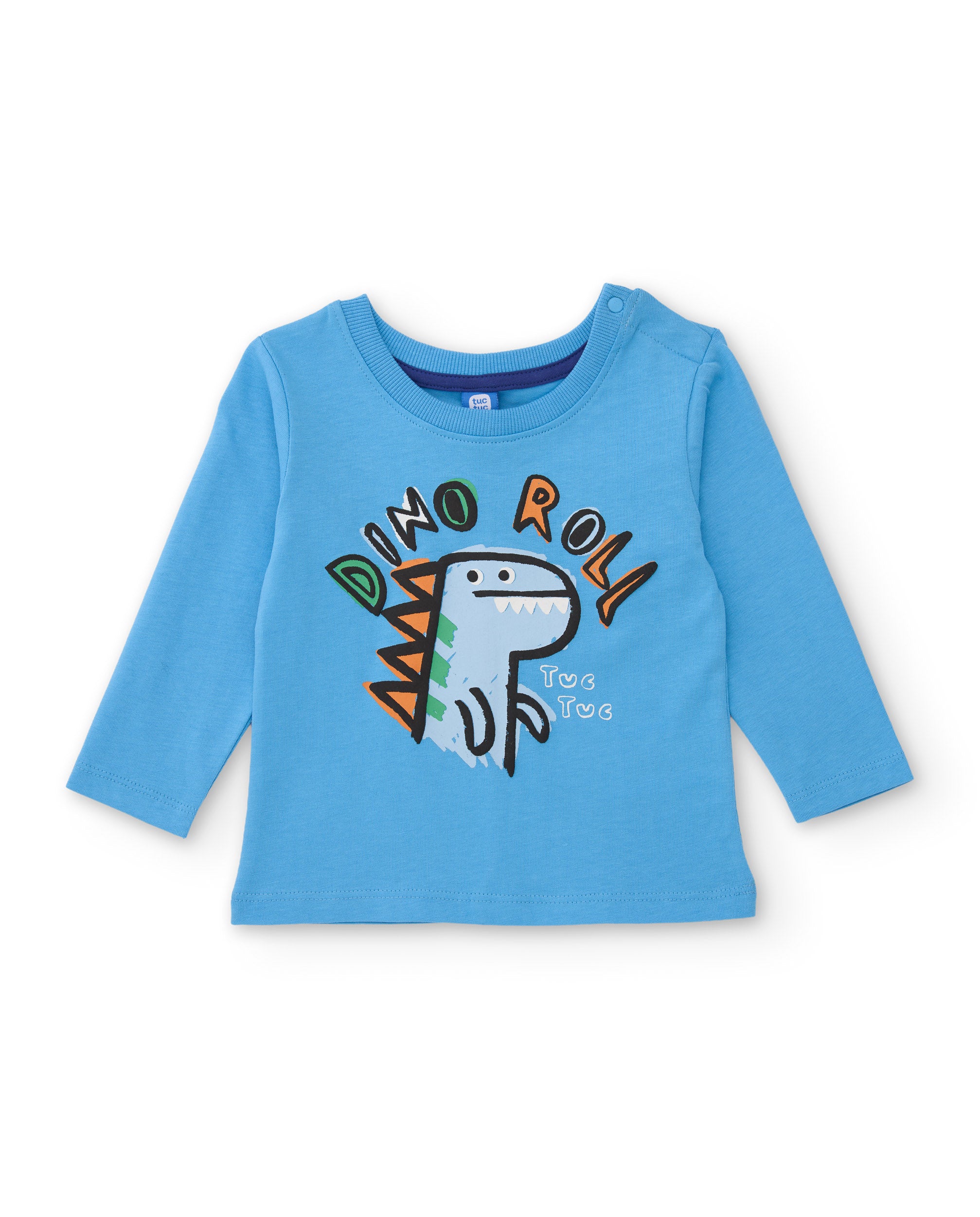 Camiseta de niño de punto con ilustración dinosaurio y manga larga