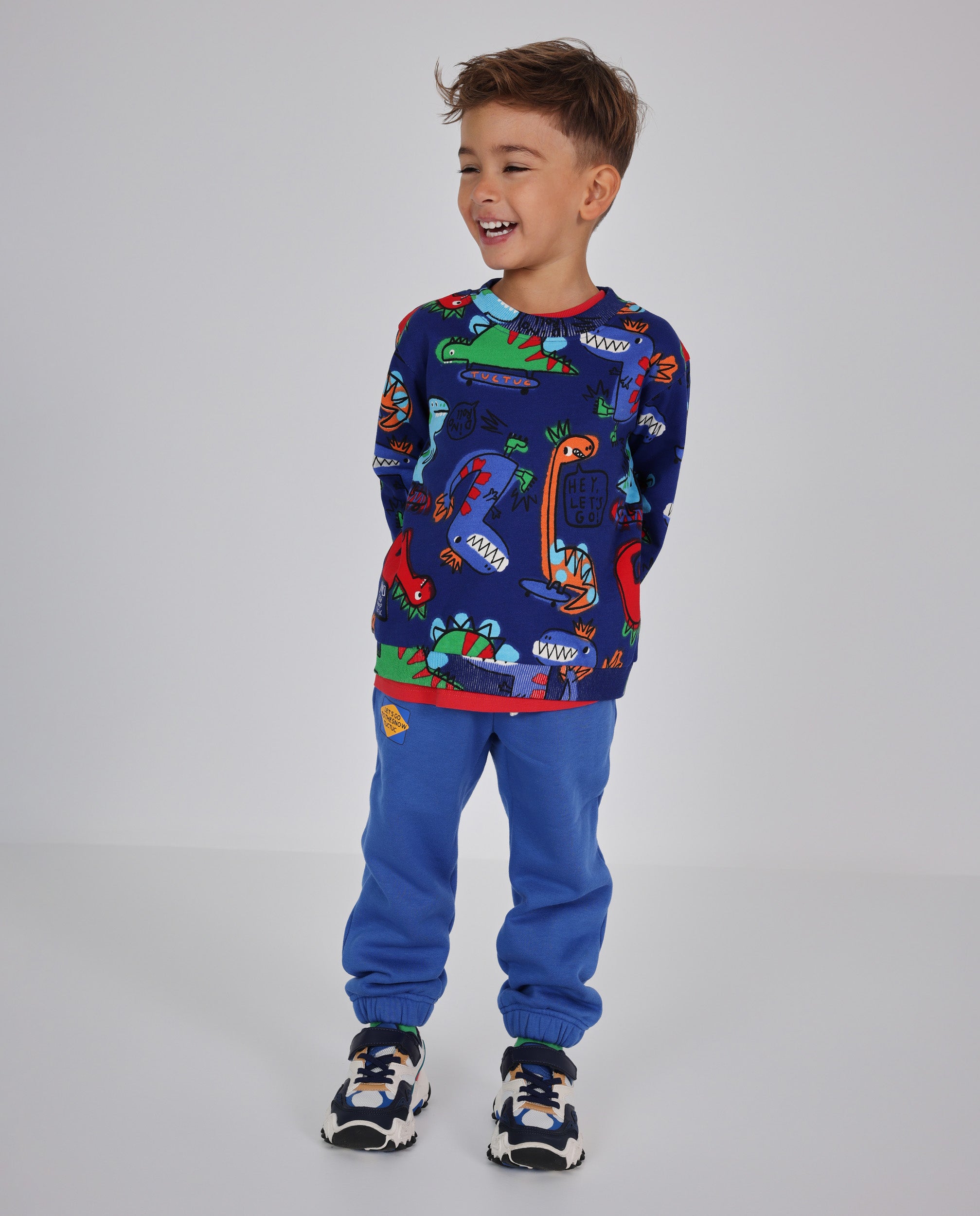 Pantalón de niño de felpa con cintura elástica y tejido resistente