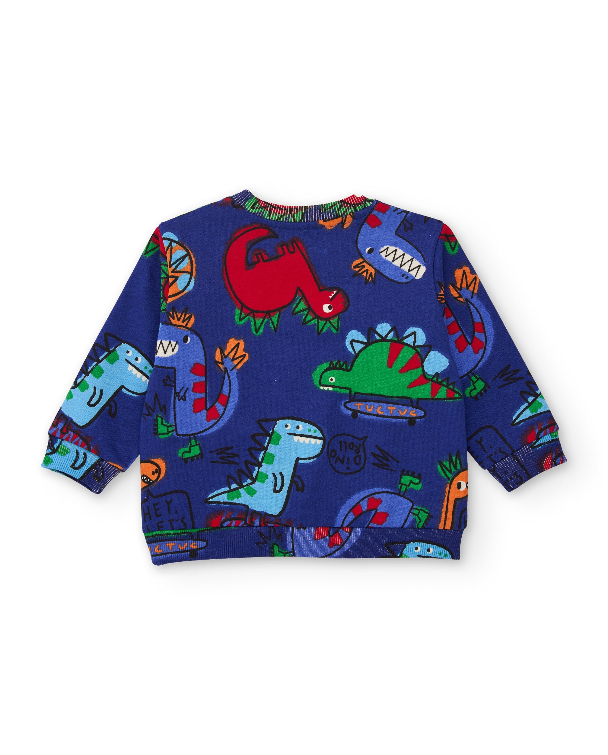 Conjunto de niño de felpa con sudadera de estampado de dinosaurios y pantalón